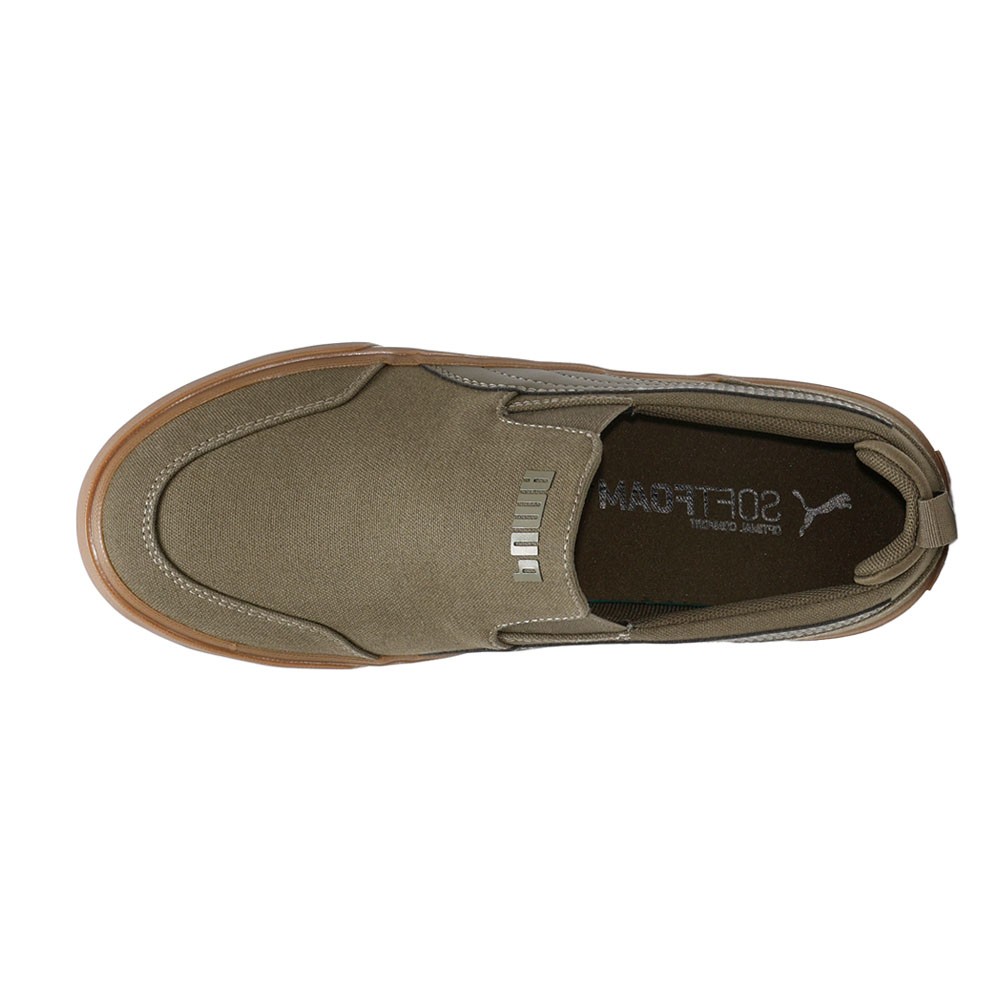 PUMA Court Classic Vulcanized Slip On Mens Green Sneakers Casual Shoes 40021609
