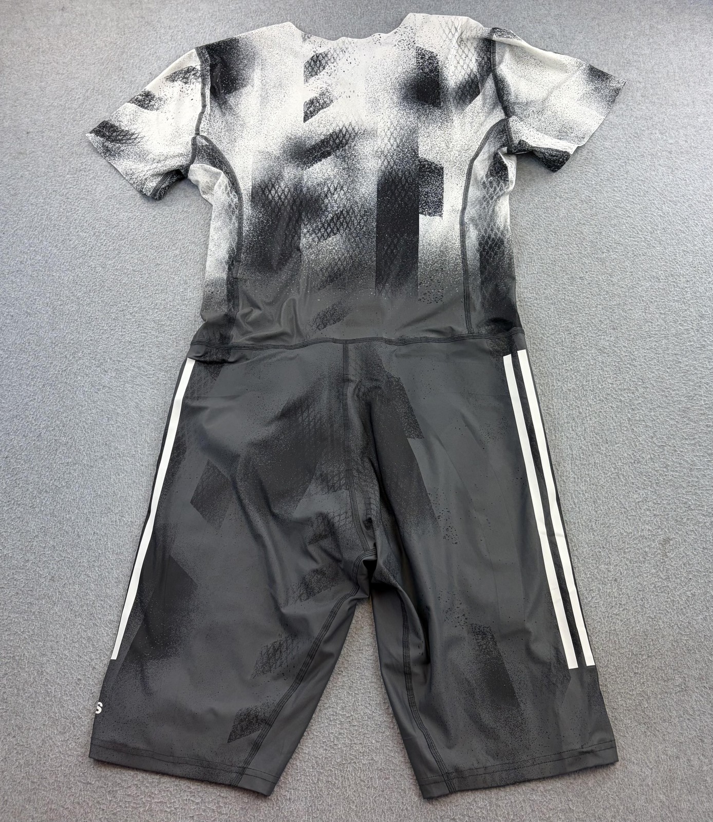Adidas Running Tracksuit Mens XL Gray Climachill One Piece Short Sleeve Athletic