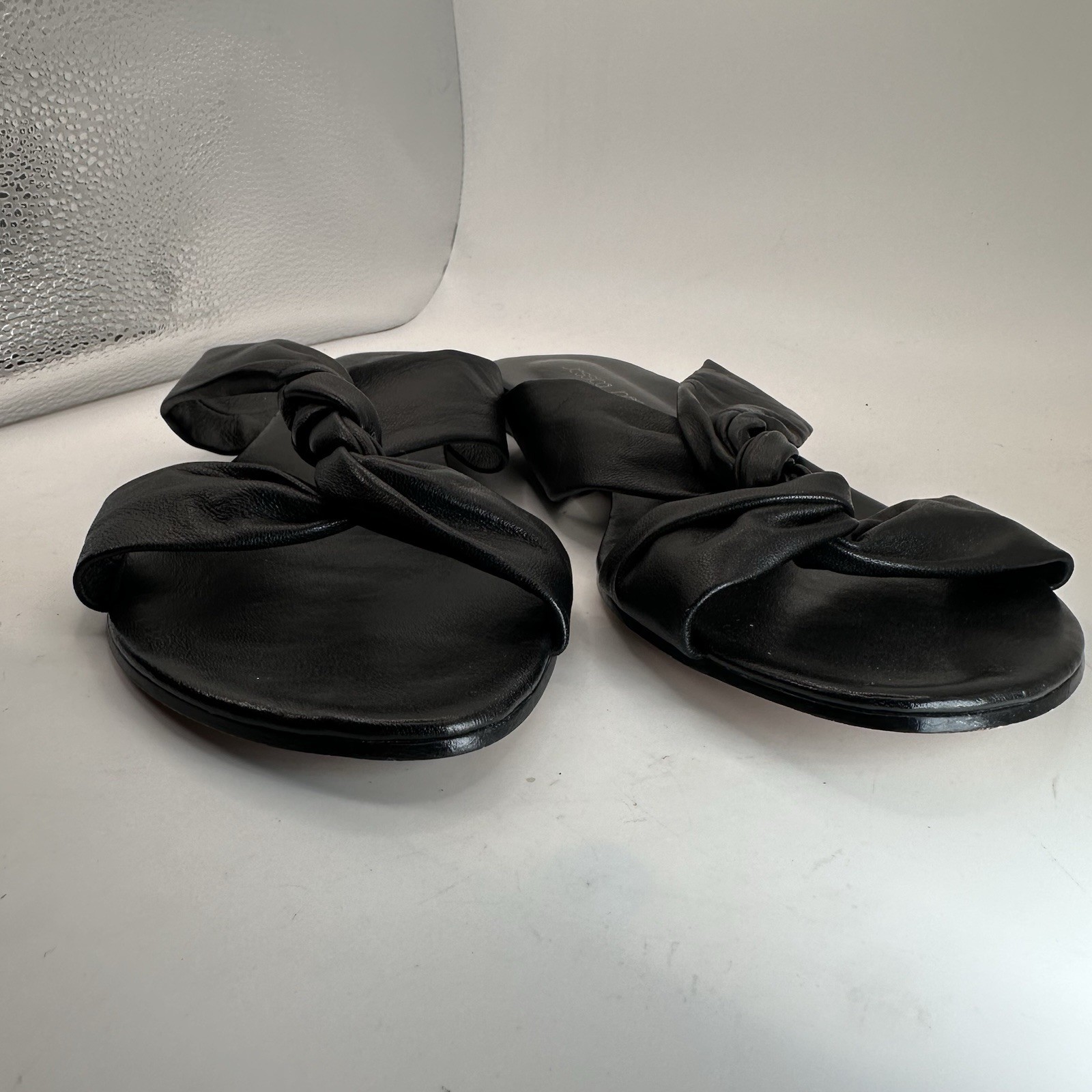 Jessica Bennett Strappy Open Toe Sandals Black Leather Twist 9 European Summer