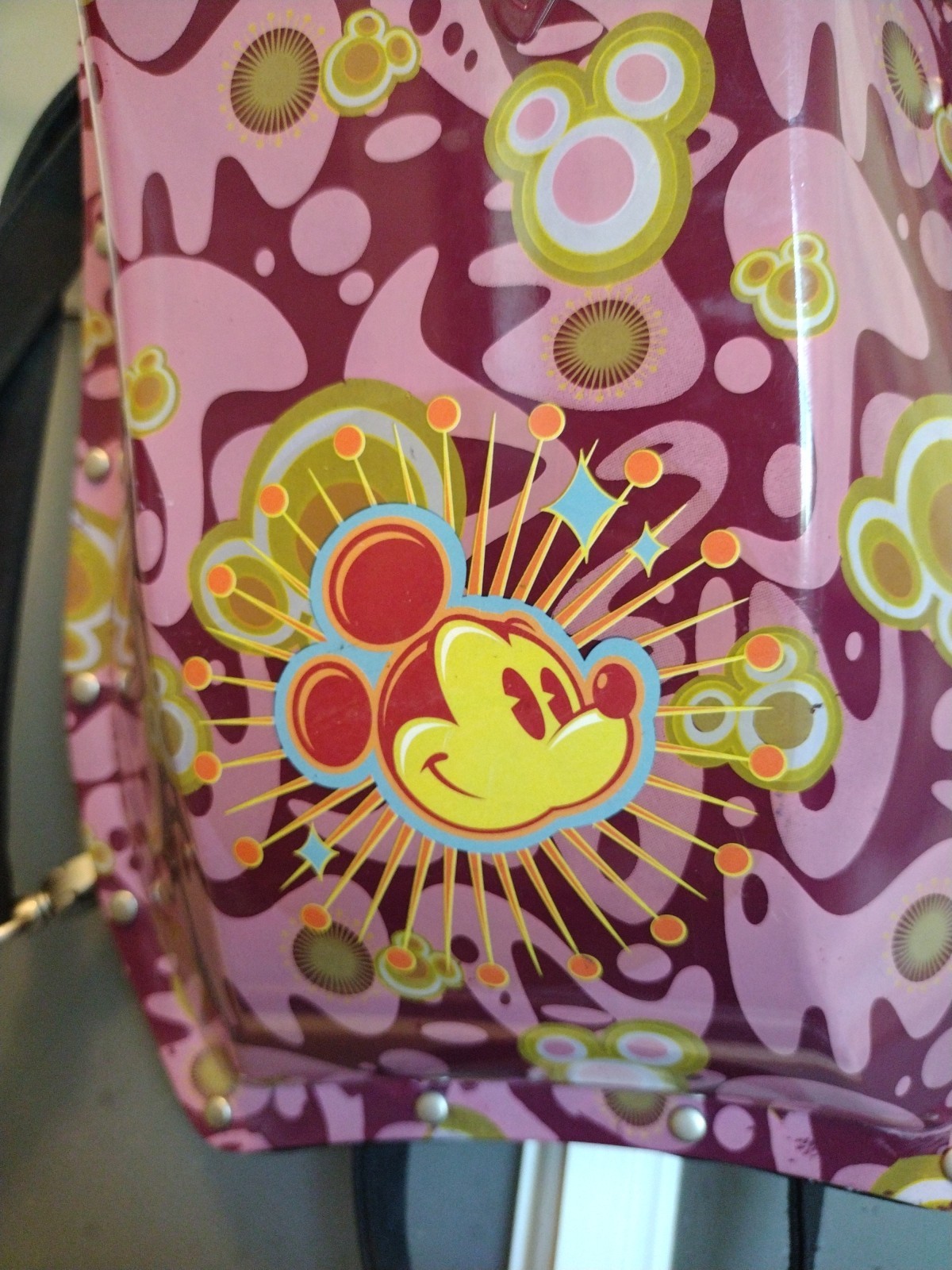 Ultra Rare Pink Disney Mickey Mouse Boblbee Mini Hard Shell Backpack Motorcycle