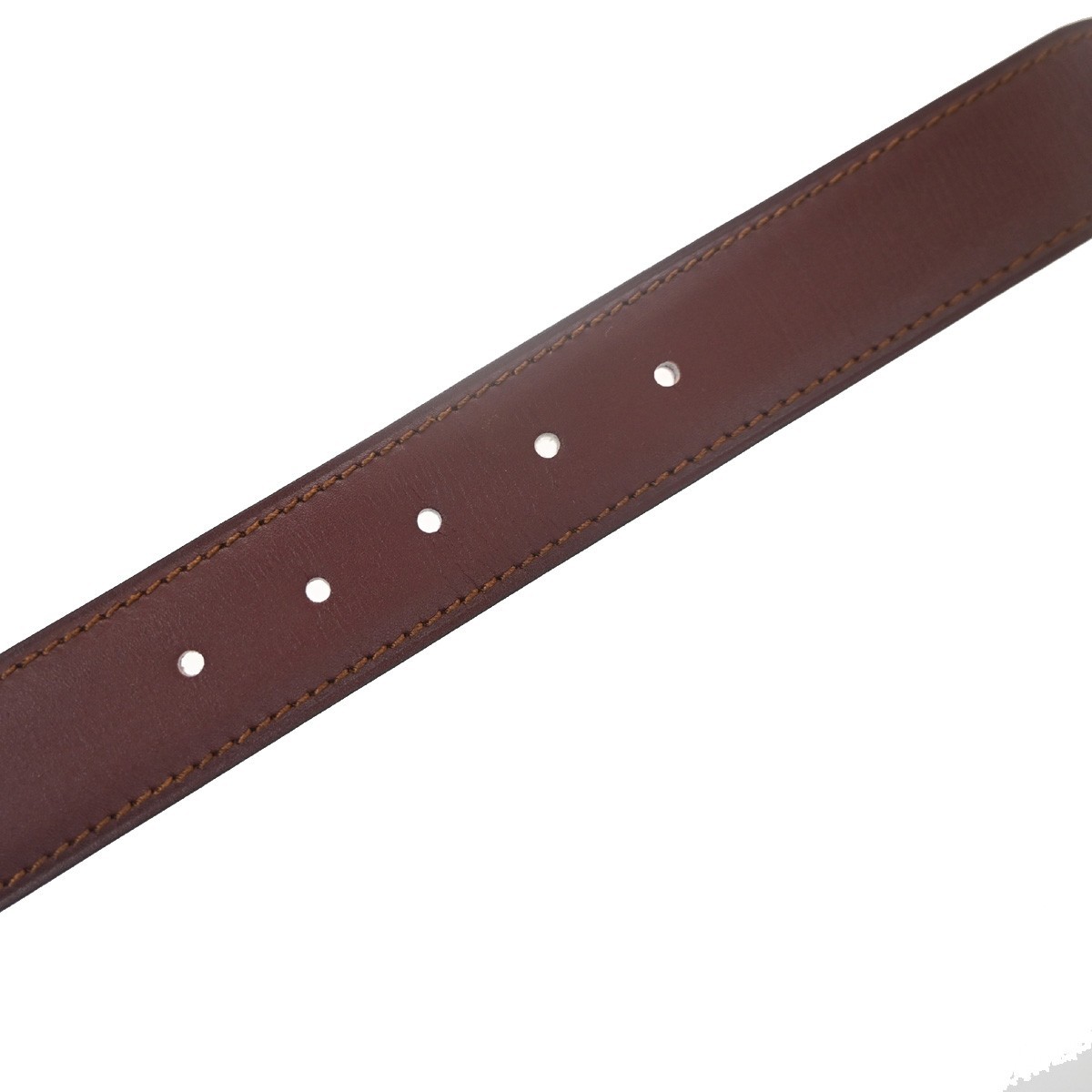 Cartier C Logo Belt 110/43 Leather Red Gold Vintage 05RL880