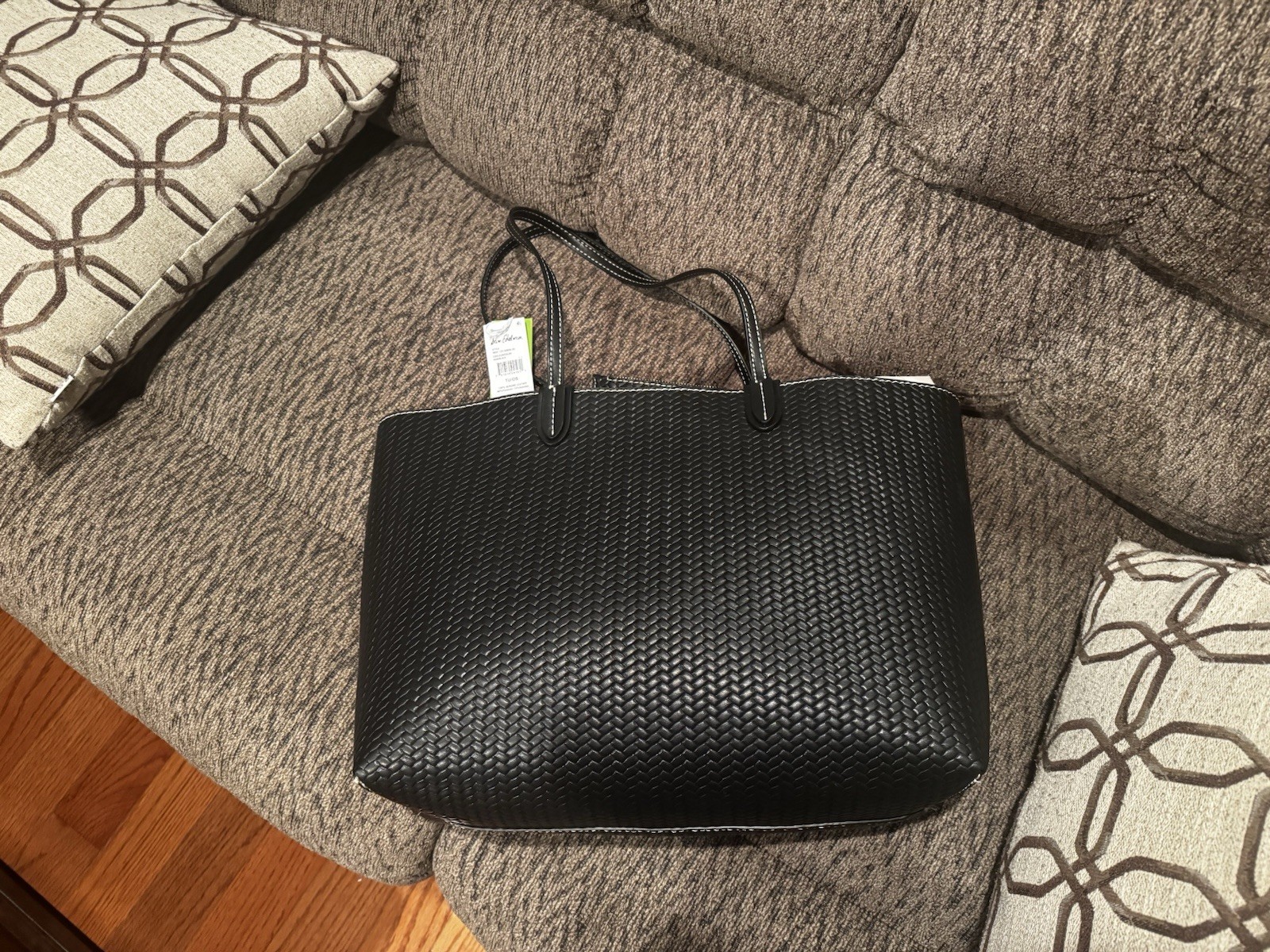 Sam Edelman Eva Large Woven Tote Bag In Black
