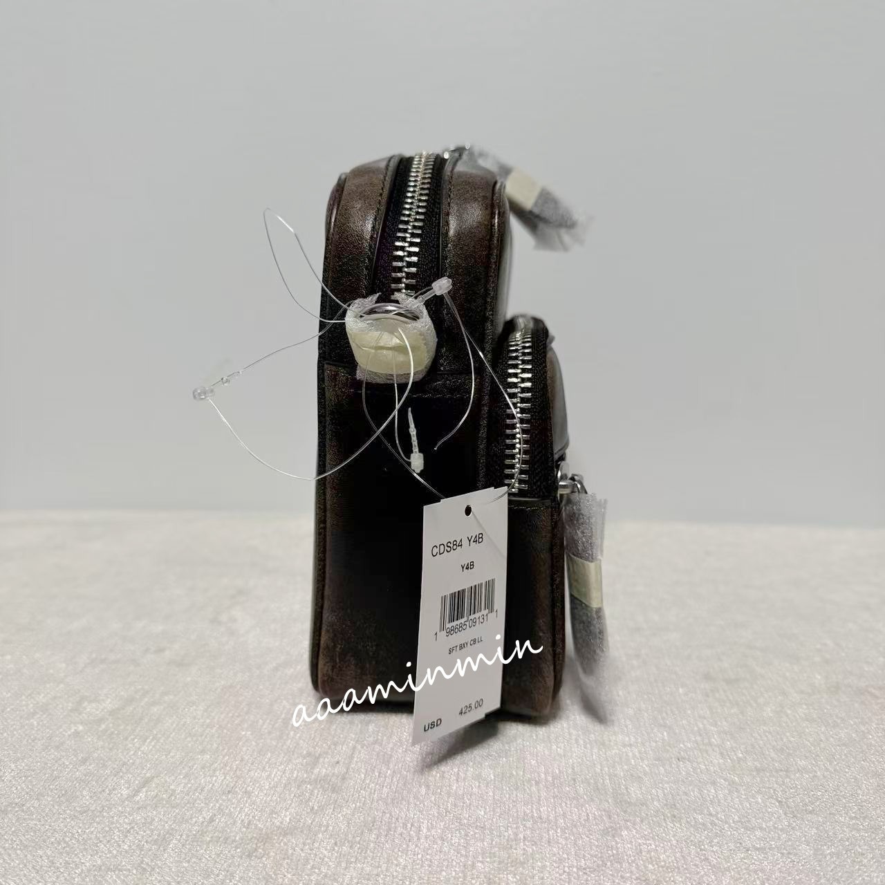 NWT Coach Dakota Crossbody Bag In Loved Leather CDS84 Black/Light Tan