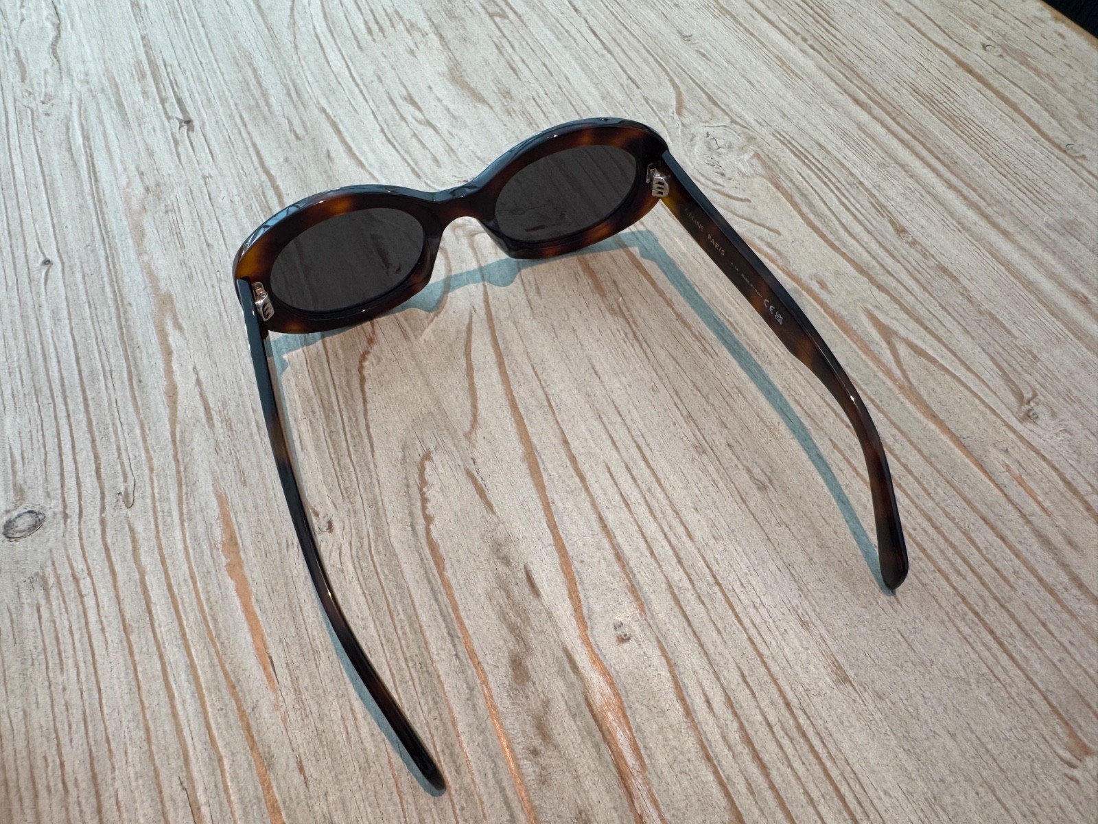 Celine CL40194U 53A Triomphe Oval Women Sunglasses Havana Gold Grey