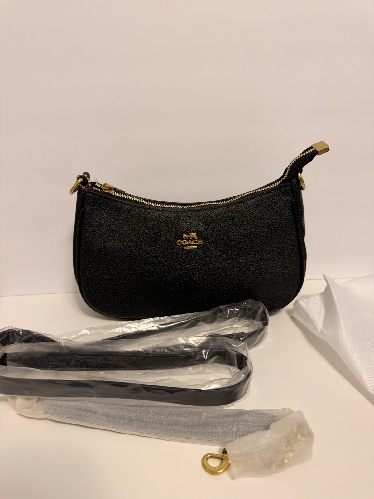 Coach Teri Black Leather Shoulder Bag