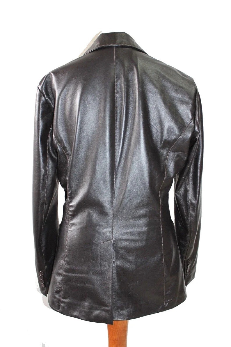 Men Genuine Lambskin Black Formal Leather Blazer Biker Stylish Coat MB17a