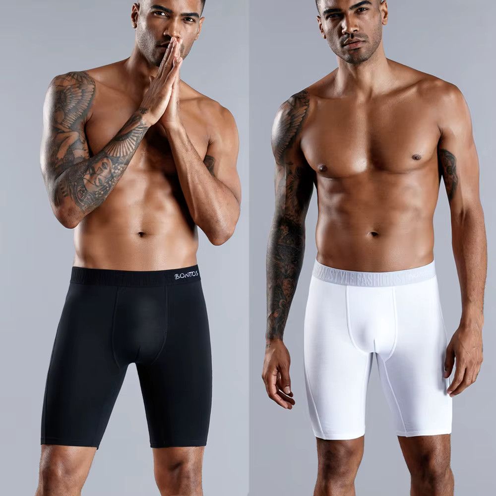 Men’s Long Leg Cotton Boxer Shorts Soft Stretch Breathable Premium Underwear