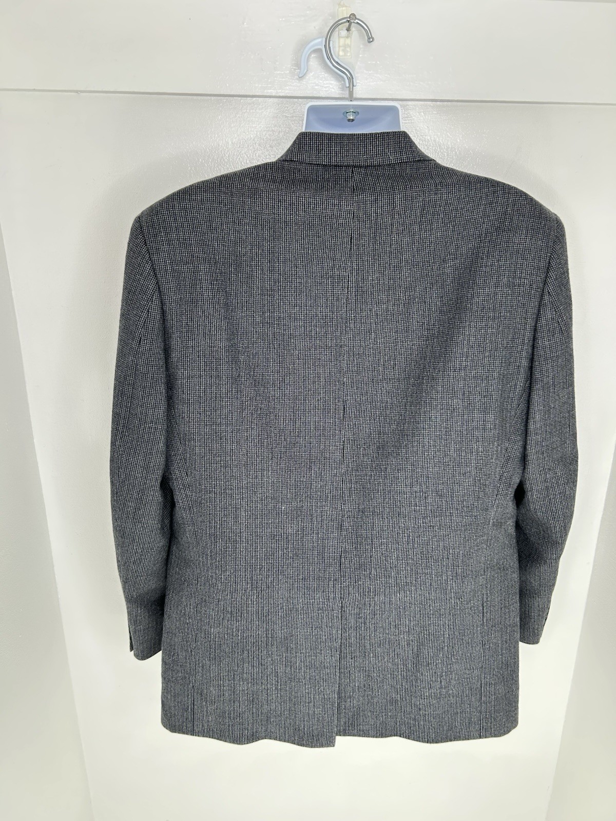 Chaps 100% Wool Gray Check Blazer Suit Coat Jacket Size 42R Business Classic