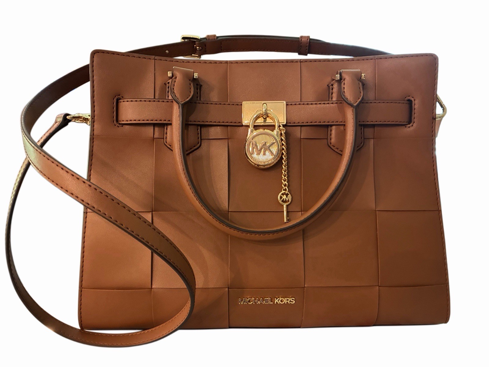 Michael Kors Brown Satchel Top Handle Bag w/ Detachable Strap, Gold Hardware