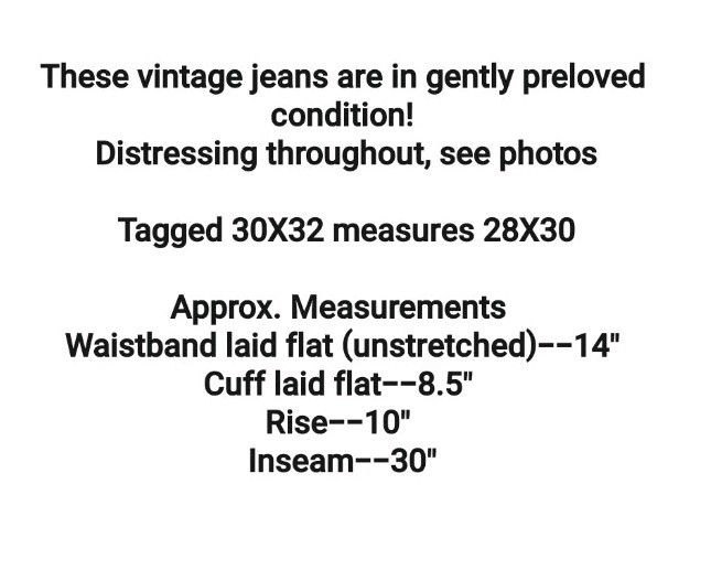 Levis UK Vintage Jeans 501 Button Fly 28X30 Distressed 100% Cotton Blue Denim