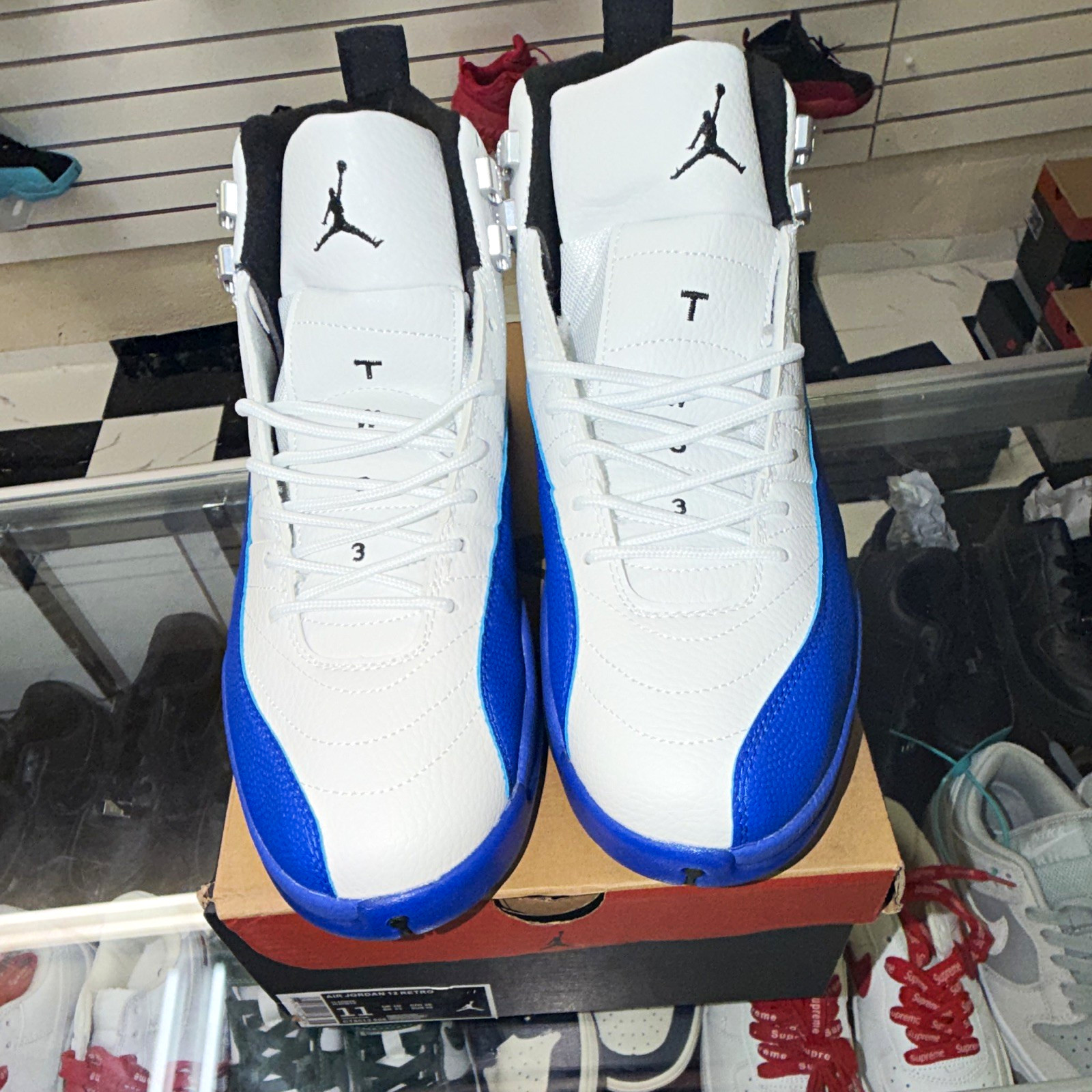 Jordan Air Jordan 12 Retro White/Blue/Black Men’s High-Top Sneakers CT8013-006