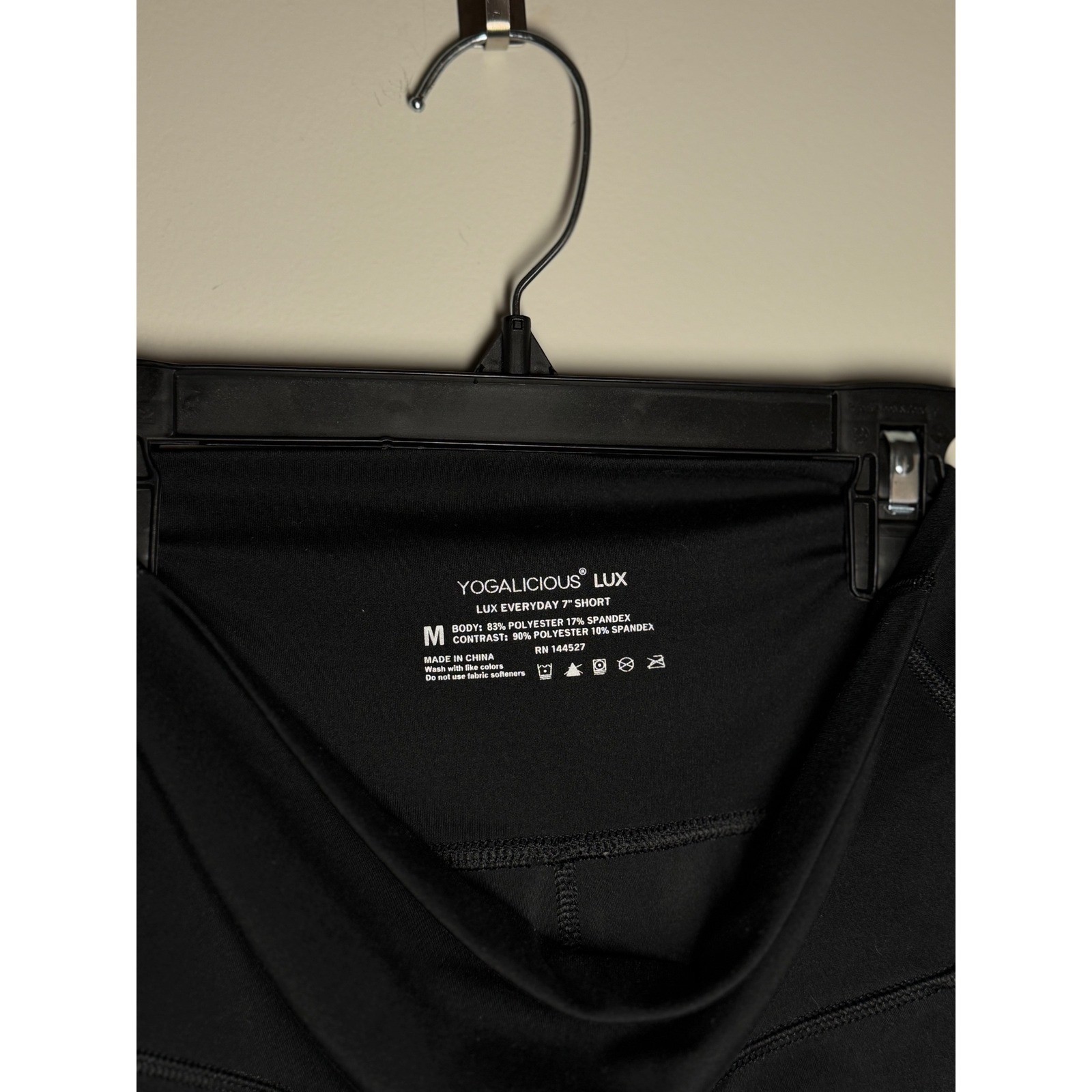 Yogalicious Lux Everyday 7 Inch Biker Shorts Womens Medium Black High Waist Yoga