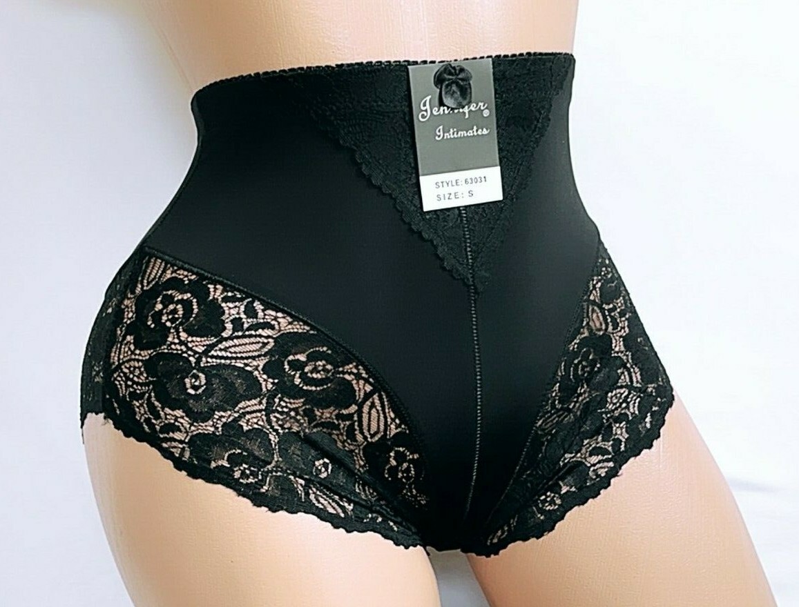 3-12 High Waisted Briefs Tummy Control Shaper Lace Bikini Panties 63031 S-5X LOT