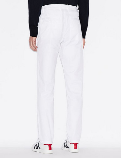 Armani Exchange Men’s Slim-Fit Cotton Chino Pants,White, 31 R .