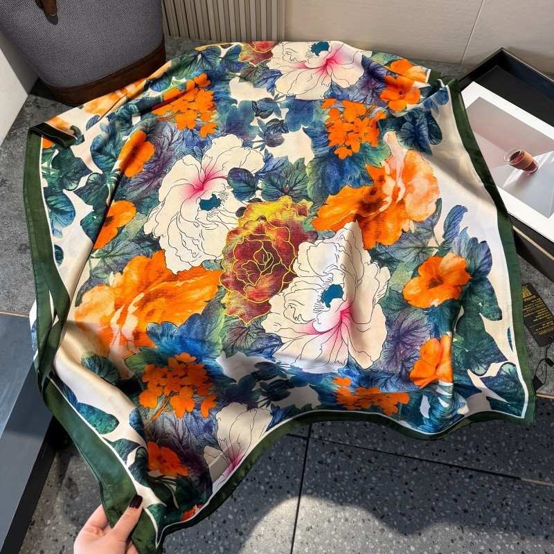 New Authentic Chinese Style Long Scarf Shawl Scarves Wrap Silk Print Wrap Scarf