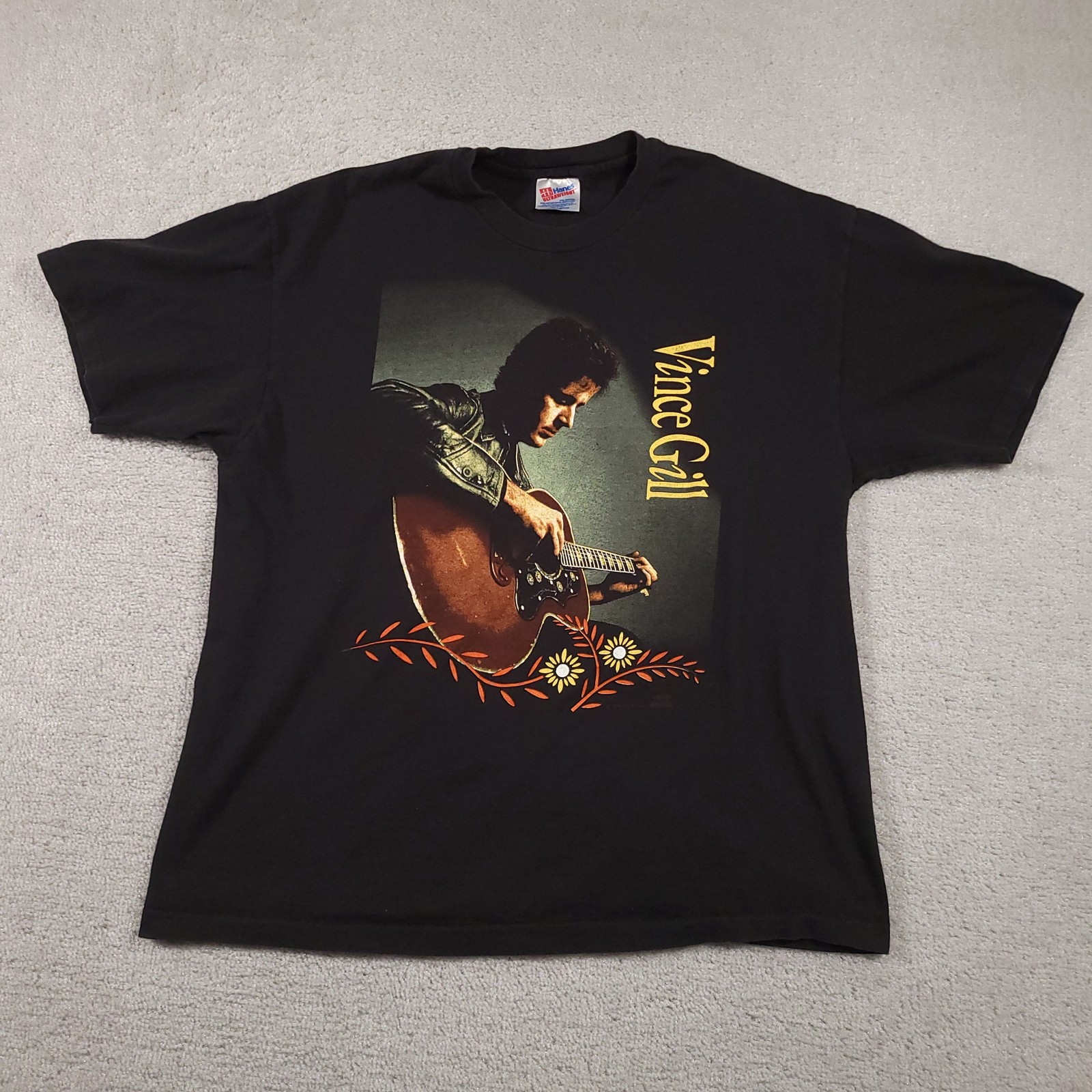 Vintage Vince Gill Shirt Mens XL Black Country Music Look At Us Tour 90s Tee