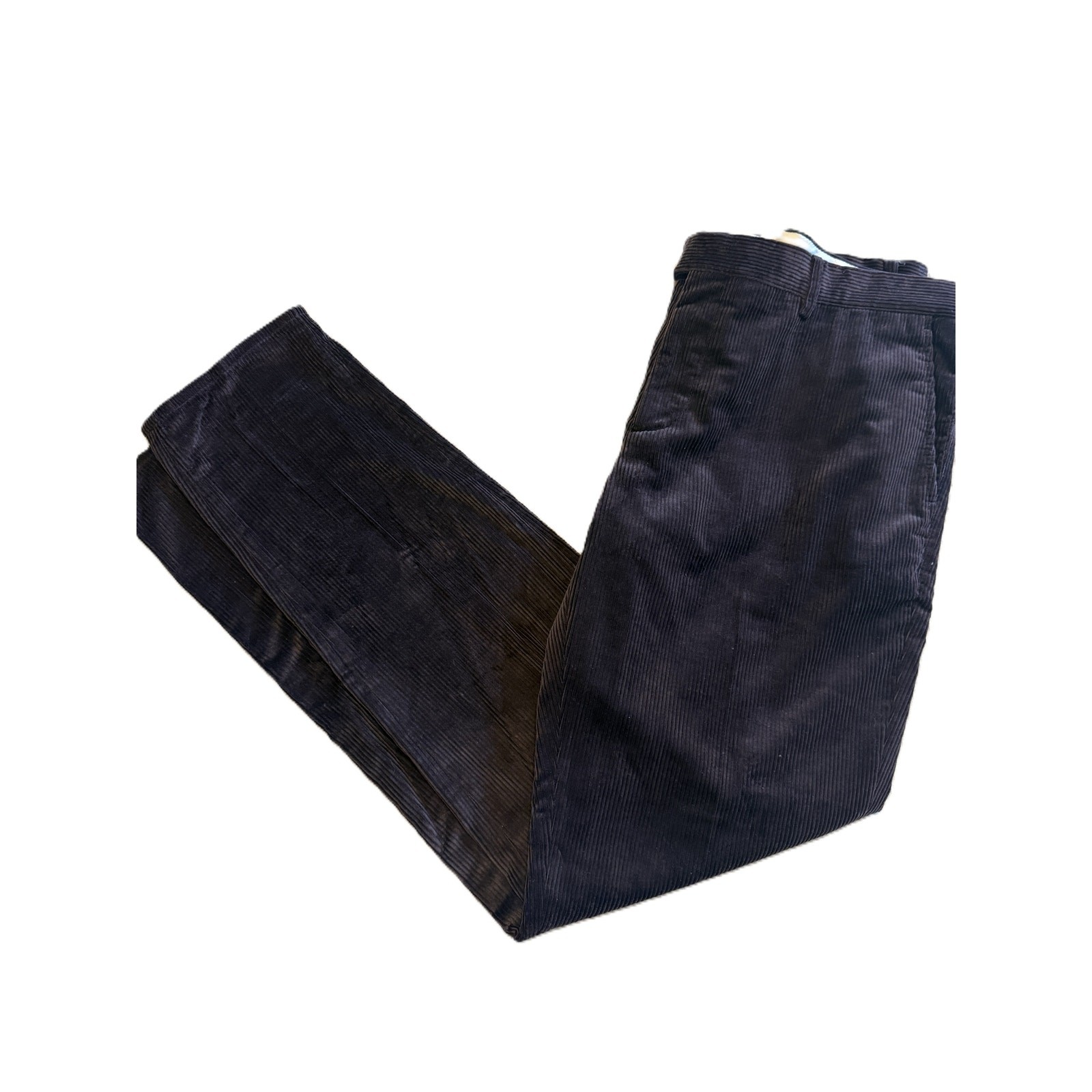 Brunello Cucinelli Dark Purple Corduroy Traditional Fit Trousers Pants Men IT 56