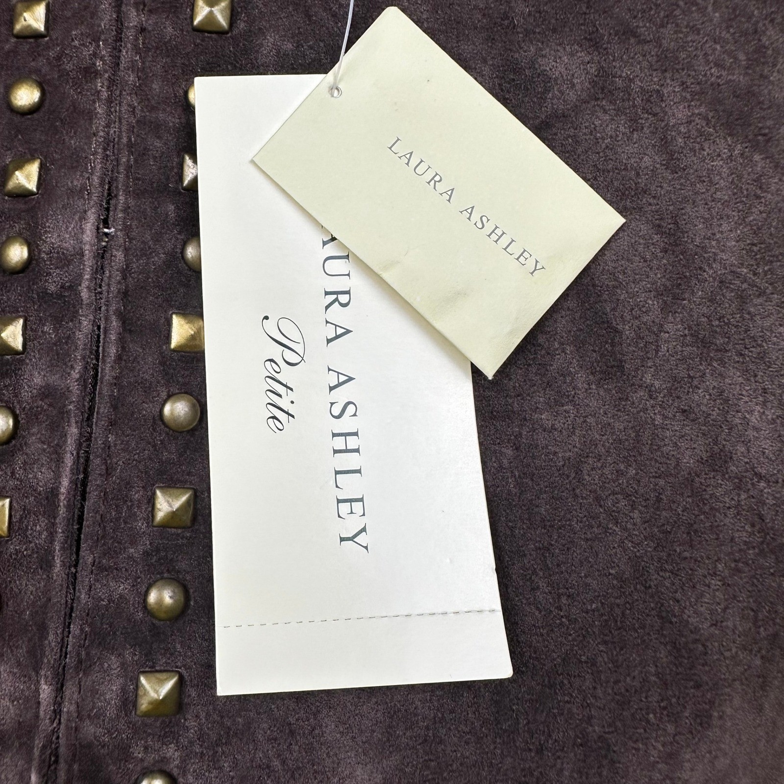 Brown Genuine Suede Studded Jacket Petite Small Statement Jacket