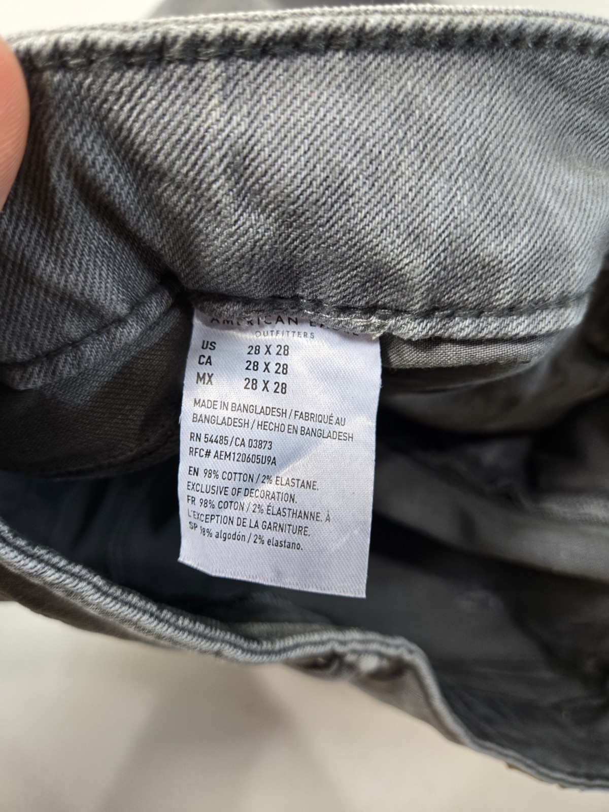American Eagle Jeans Mens 28×28 Slim Gray Next Level Flex