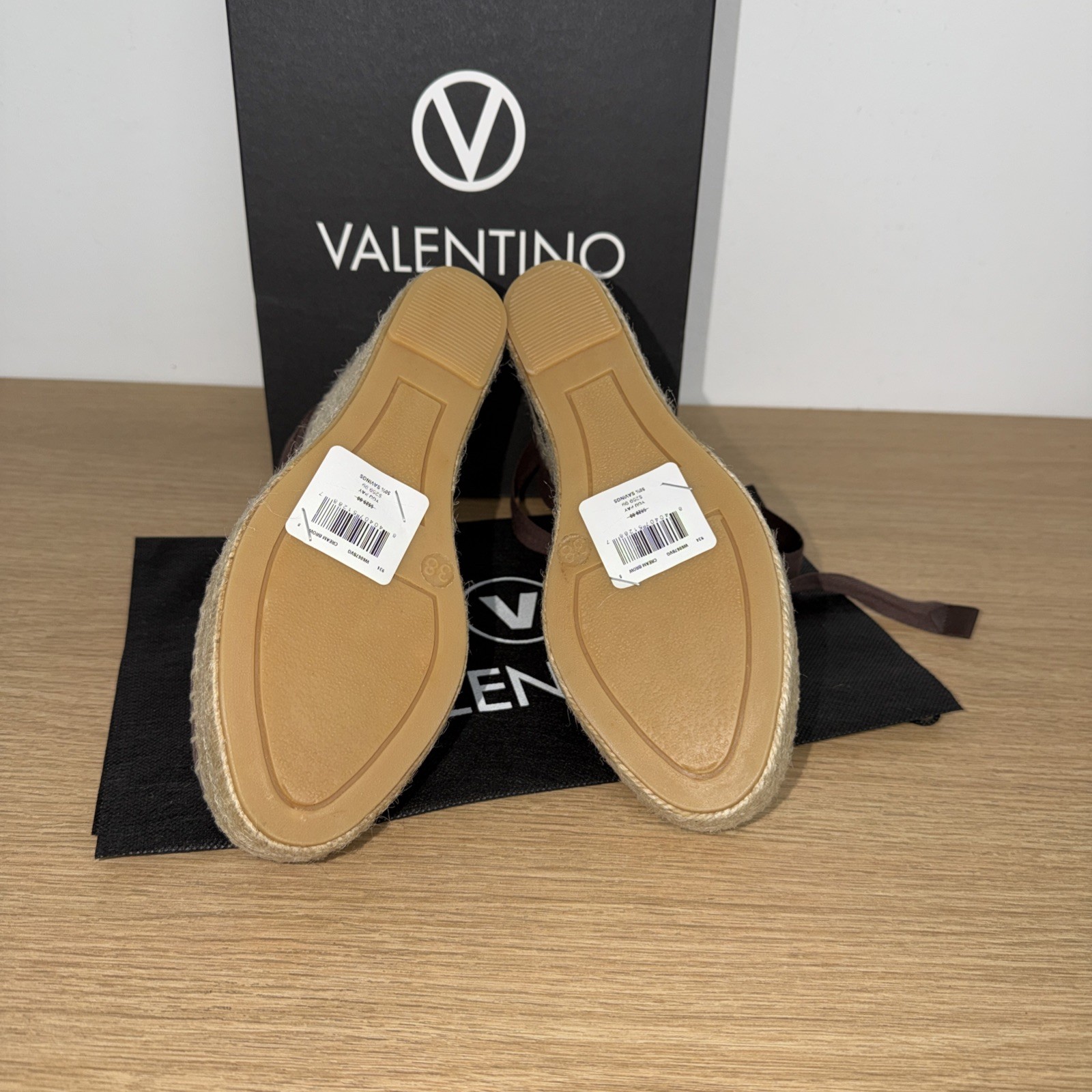 VALENTINO BY MARIO VALENTINORoxana Vlogo Wedge Sandal In Cream Taupe