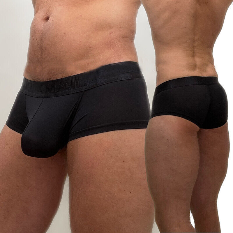 Men’s Sexy Ice Silk Enhancing Pouch Boxer Underwear Low Waist Trunk Slip Shorts