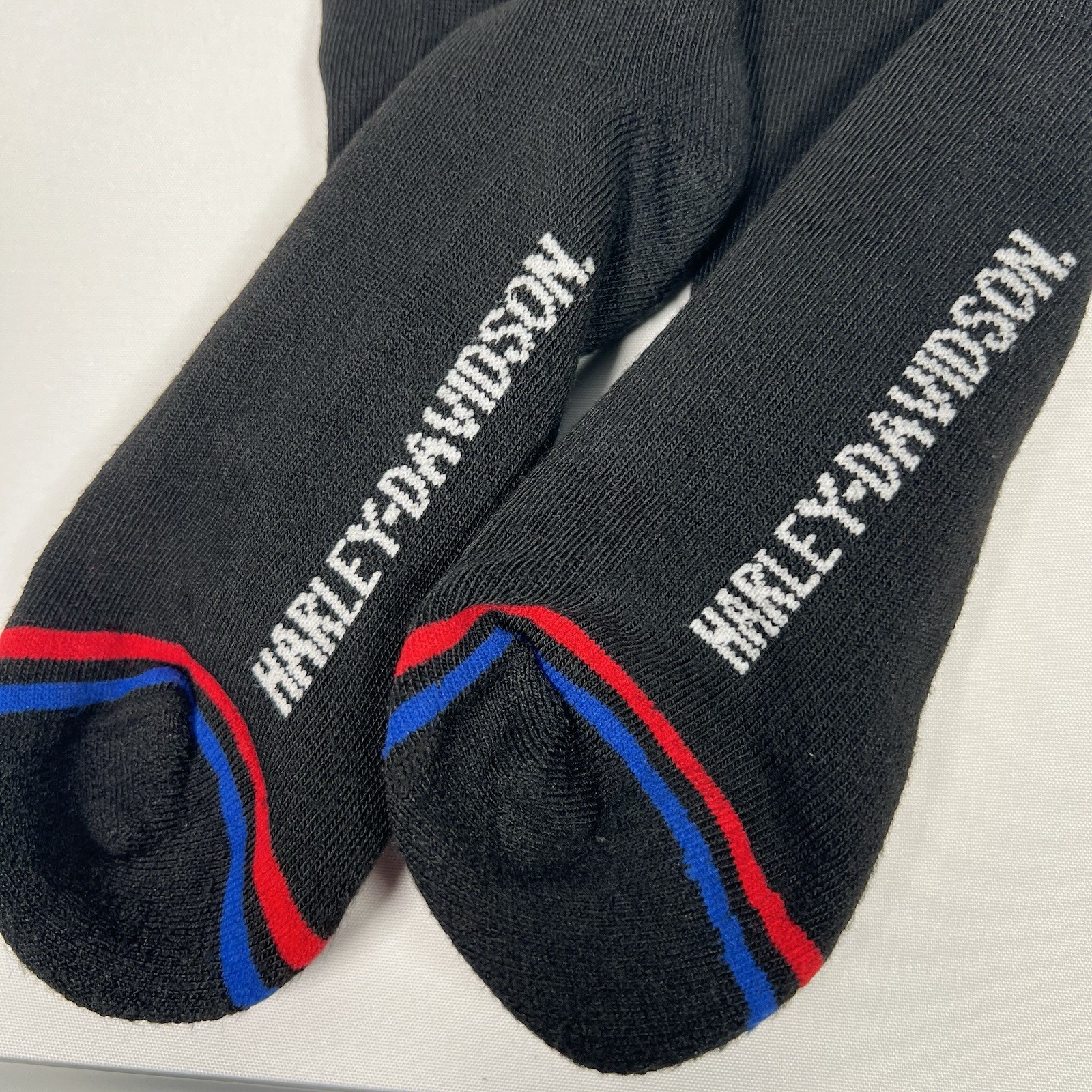 Harley Davidson Socks, Men’s Large, 2 Pair NEW! Made In USA Black HD Eagle