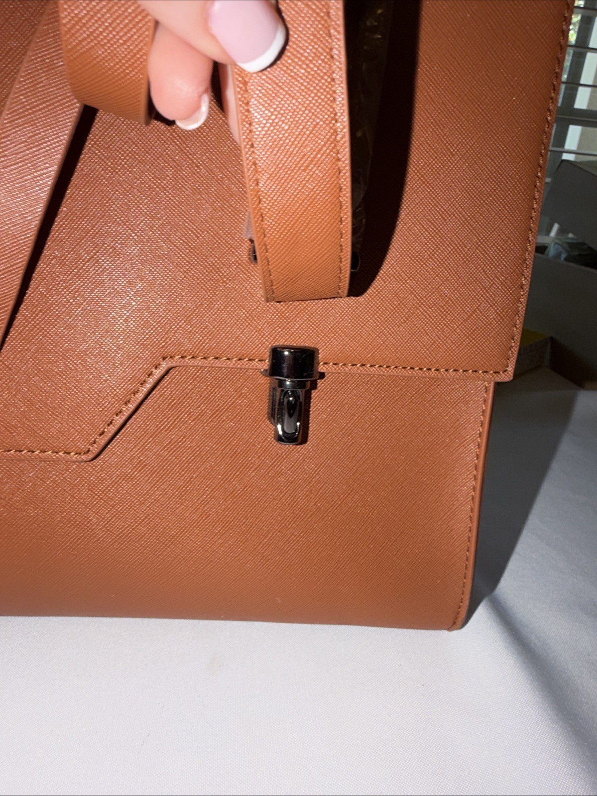 Ecosusi Brown Vegan Leather Briefcase Messenger Laptop Bag