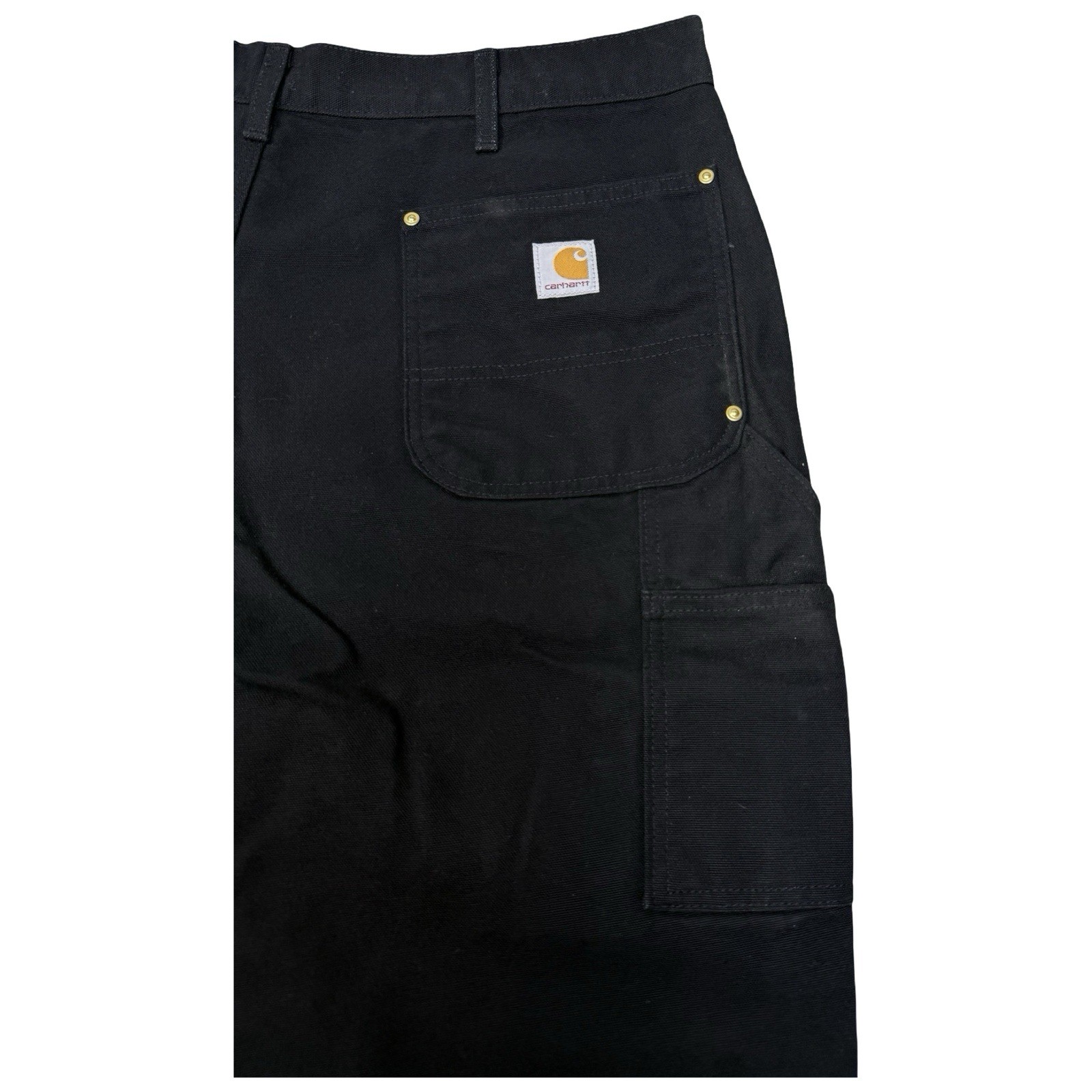 Vintage Carhartt B01 BLK Original Loose Fit Black Double Knee Pants 40W 30L USA
