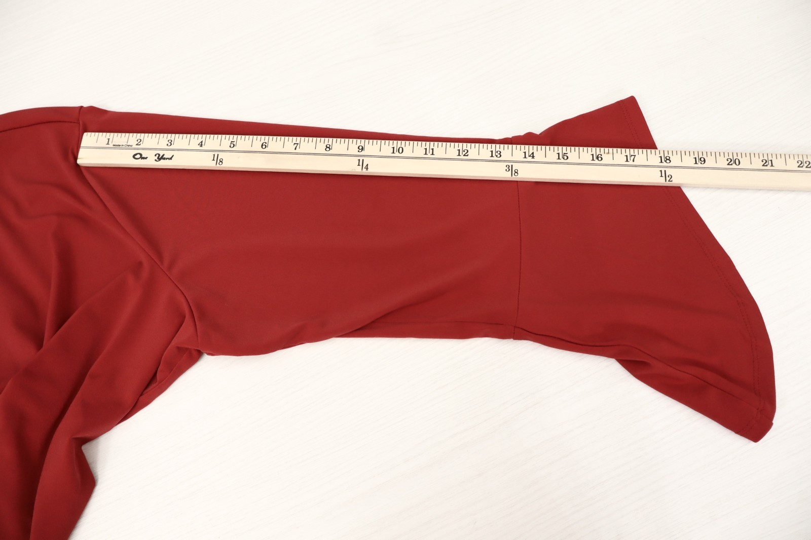 NEW JM COLLECTION Women’s Stretch Polyester Blouse Bead 3/4 Sleeve Deep Red 1X