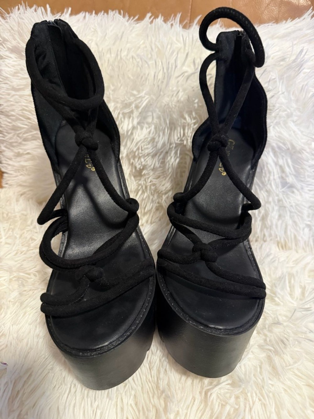 Elevate Your Style: “Midnight Edge” Platform Strappy Heels