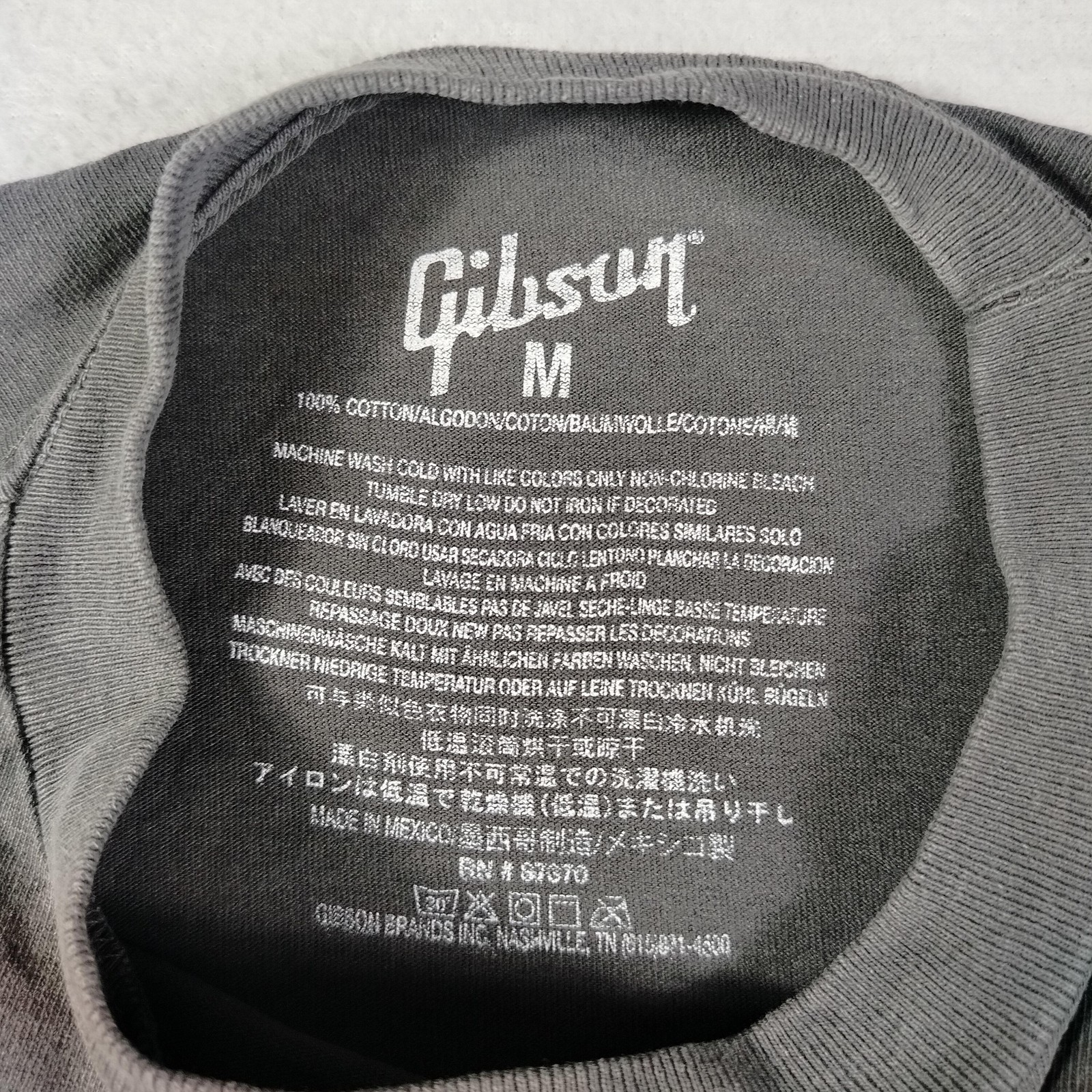 Gibson Shirt Mens Medium Gray Eagle Guitar Nashville Graphic Rock Music Tee
