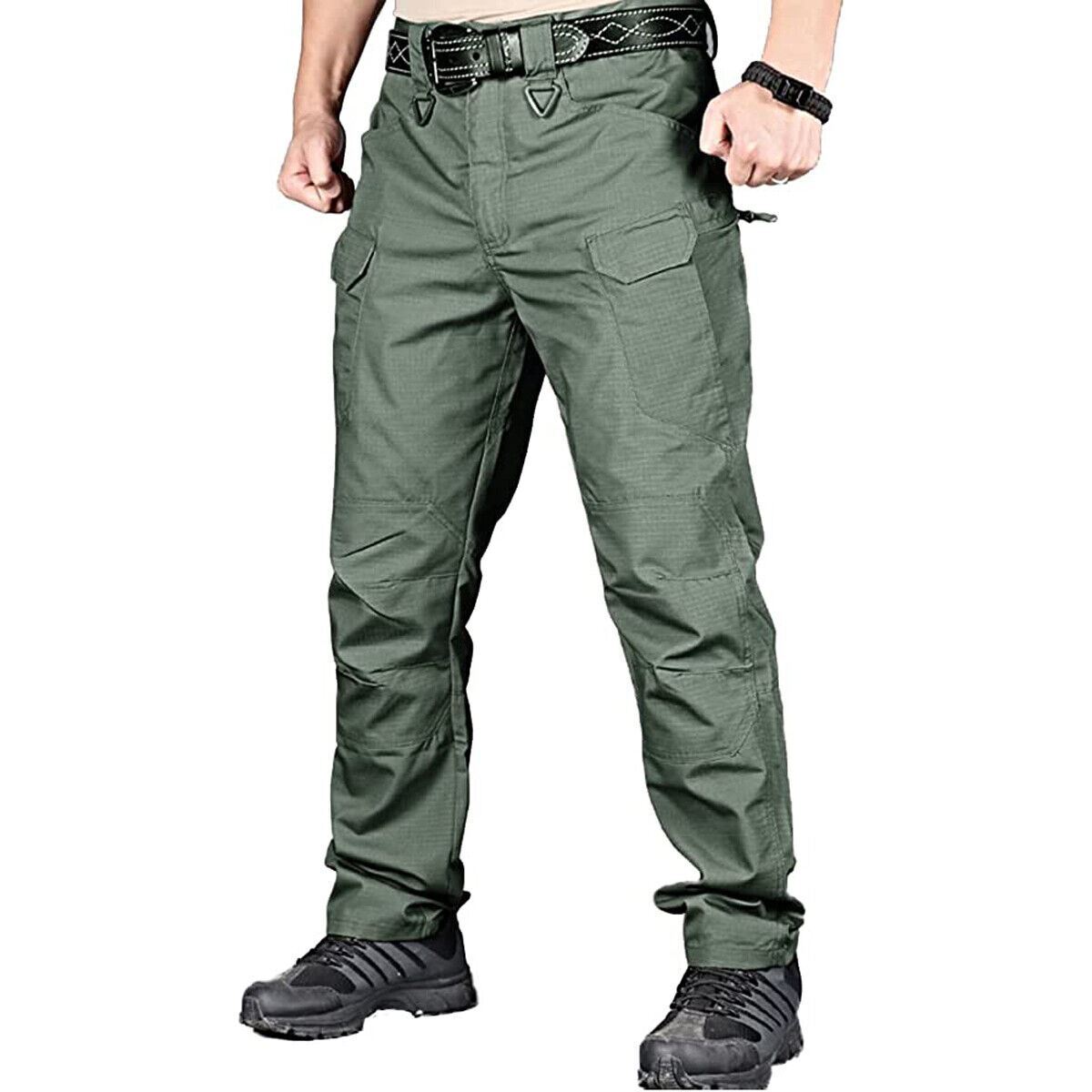 Cargo Trousers Mens Tactical Waterproof Hiking Military Combat Outdoor Pants US