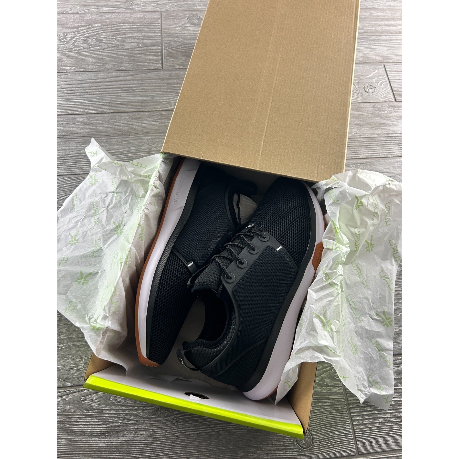KURU Womens ATOM Athletic Sneaker Sz 12 Jet Black White Gum Slip On Shoe