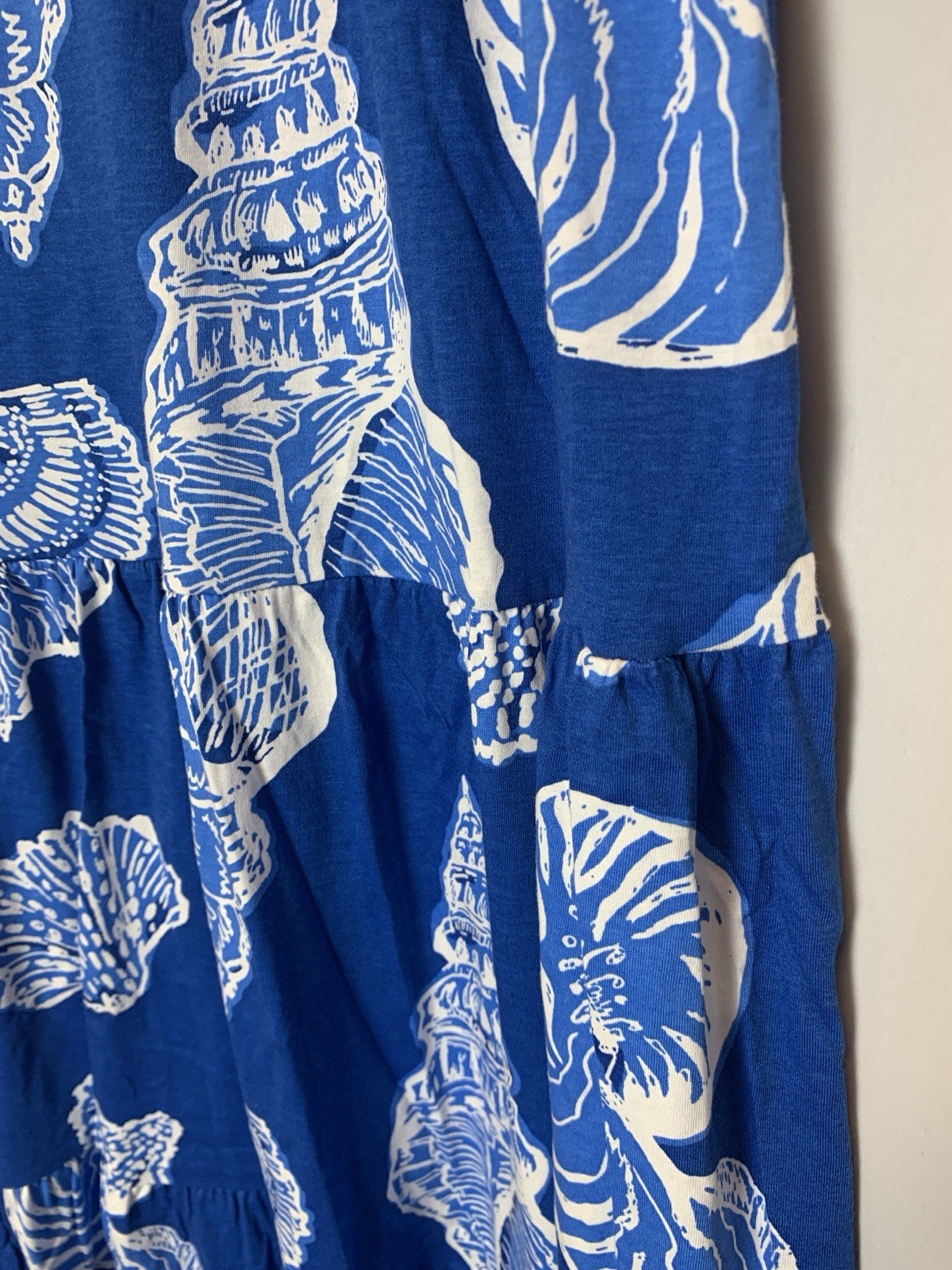 Lilly Pulitzer Dress Medium Blue Shells Maxi Sydnee Shell of a Good Time