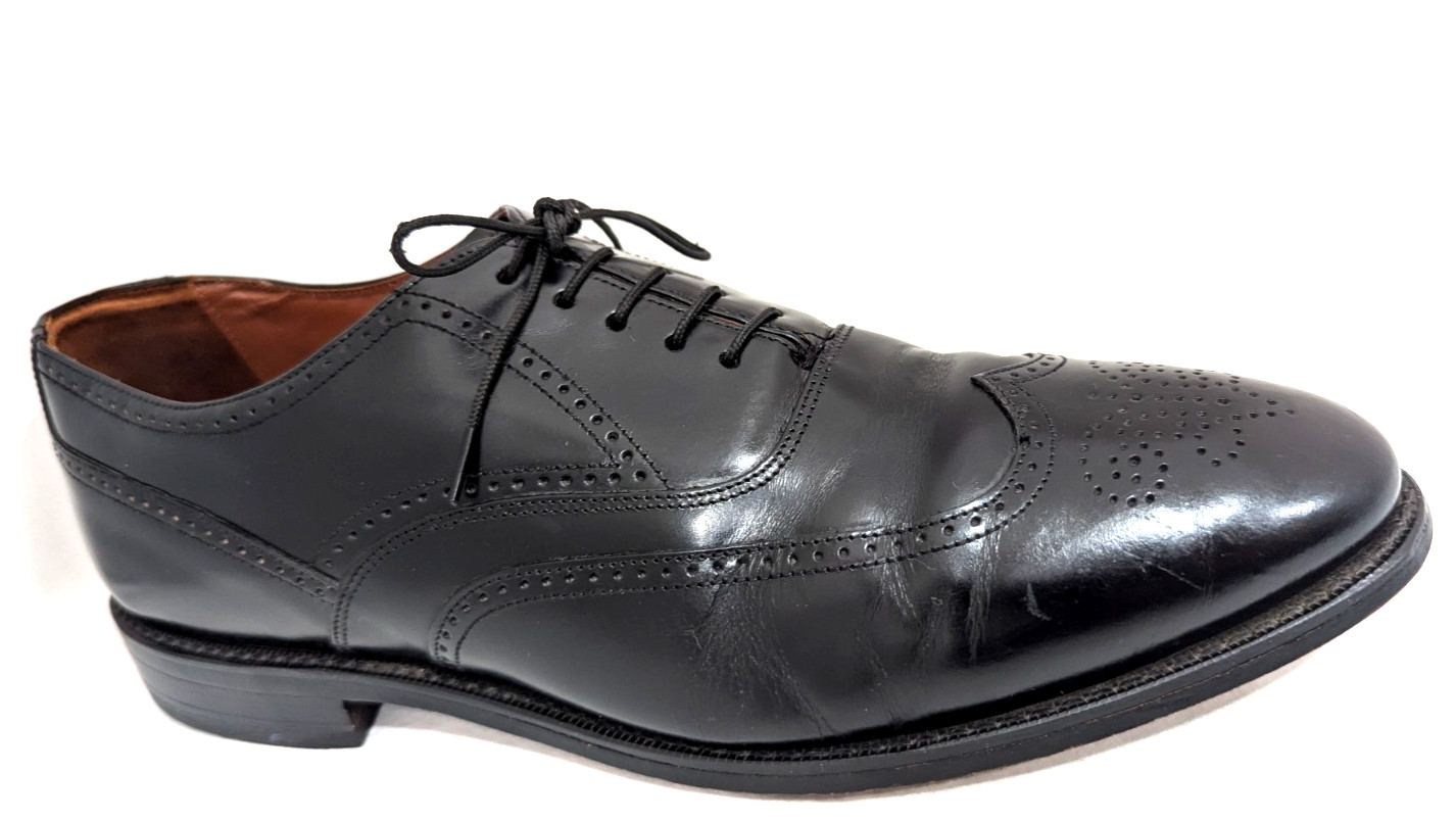 BOSTONIAN CLASSICS Men’s Oxfords Black Wingtip Brogue Shoes Size US 10.5 D/44 *