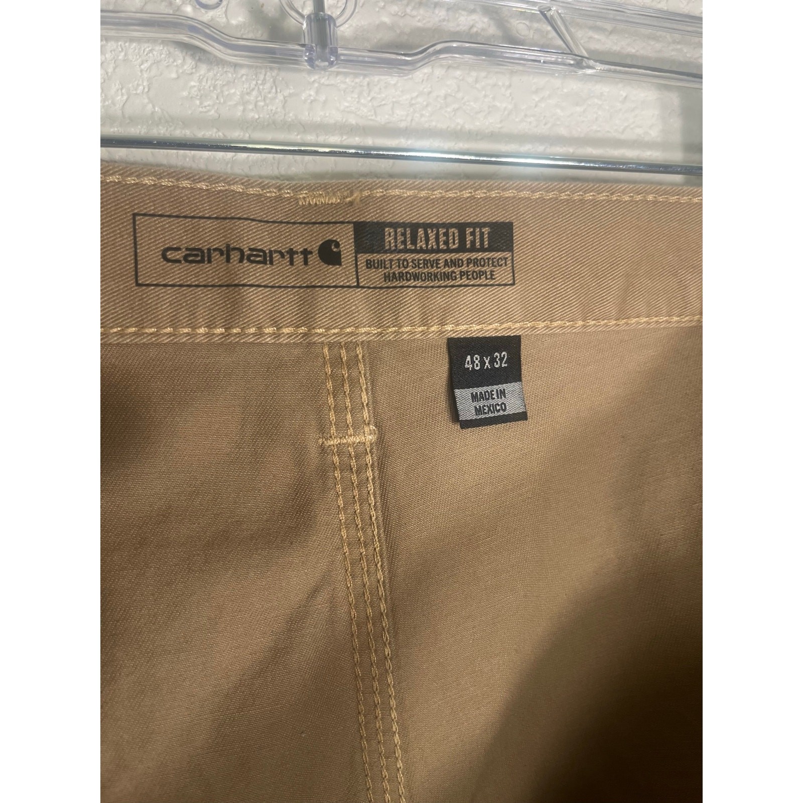Carhartt B324 Brown Relaxed Fit Twill Utility Work Pants-Men’s 48×32 Big & Tall