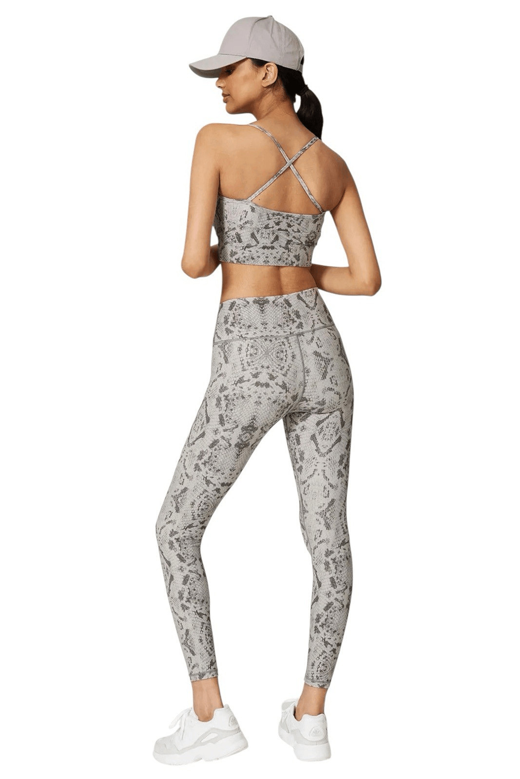 Varley Century 2.0 Leggings Taupe Grey Snakeskin 7/8 Length Size Small