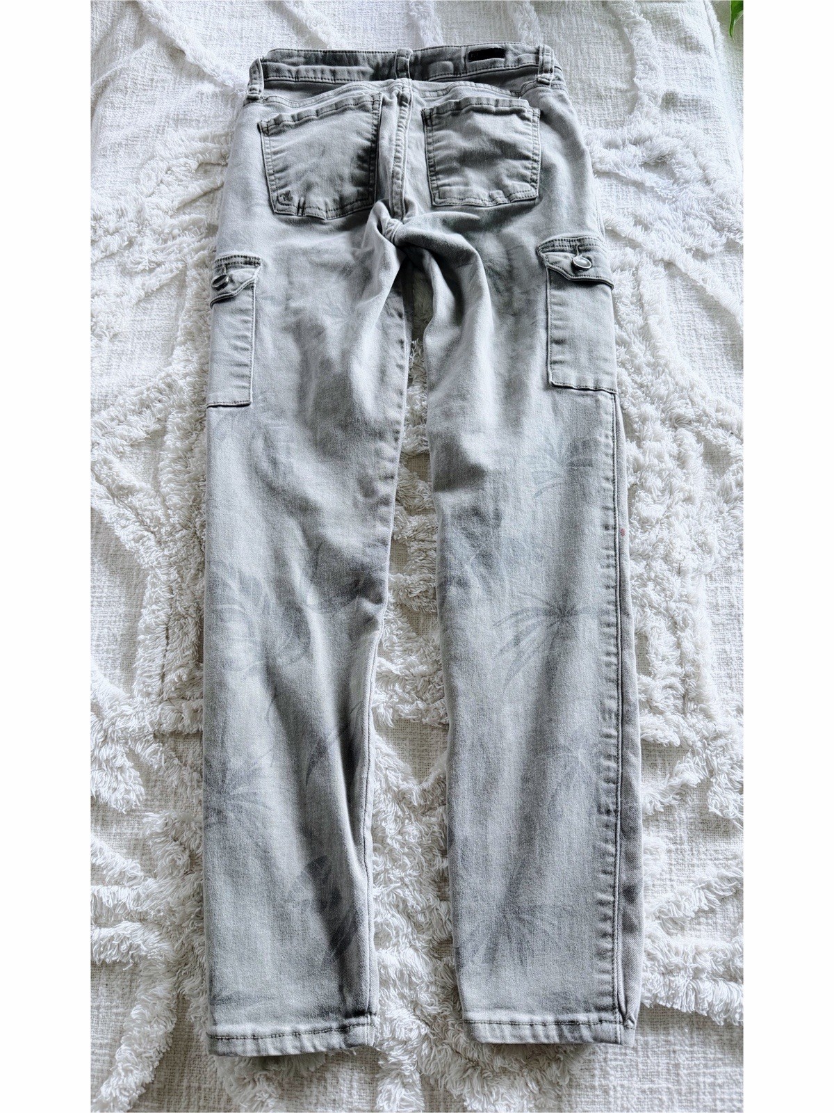 KUT from the Kloth Brigitte Skinny Cargo Jeans Gray Floral Print Women’s 0