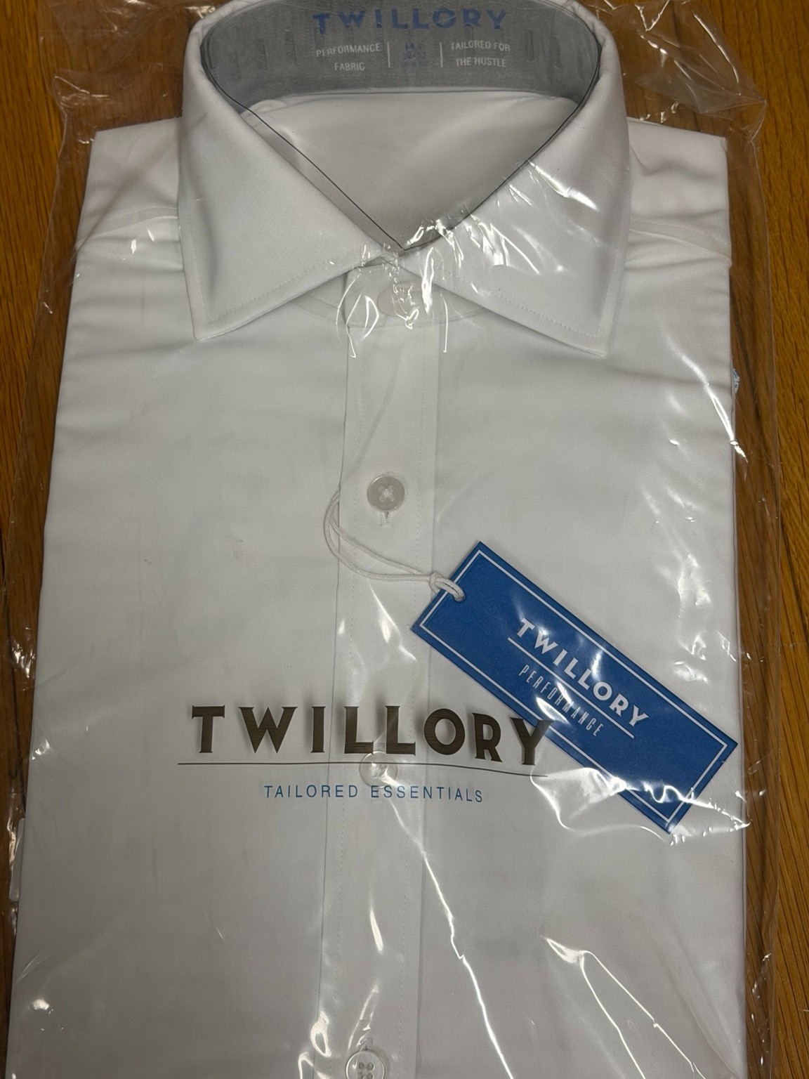 Twillory Performance White Dress Shirt Trim Fit 14.5 32-33 NEW