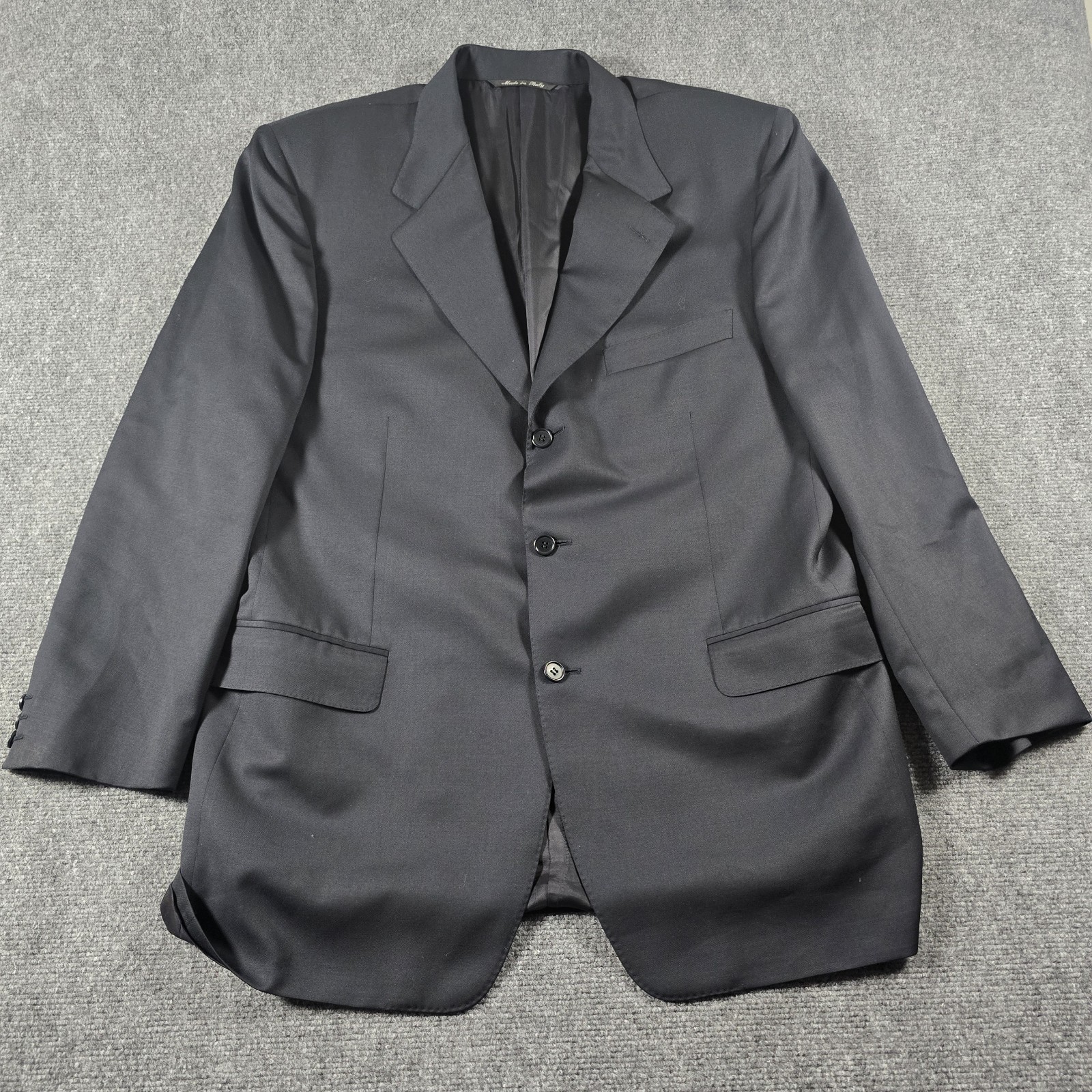Canali Black Pure Wool Sport Coat Blazer Mens Size 54 Italy Designer Collection