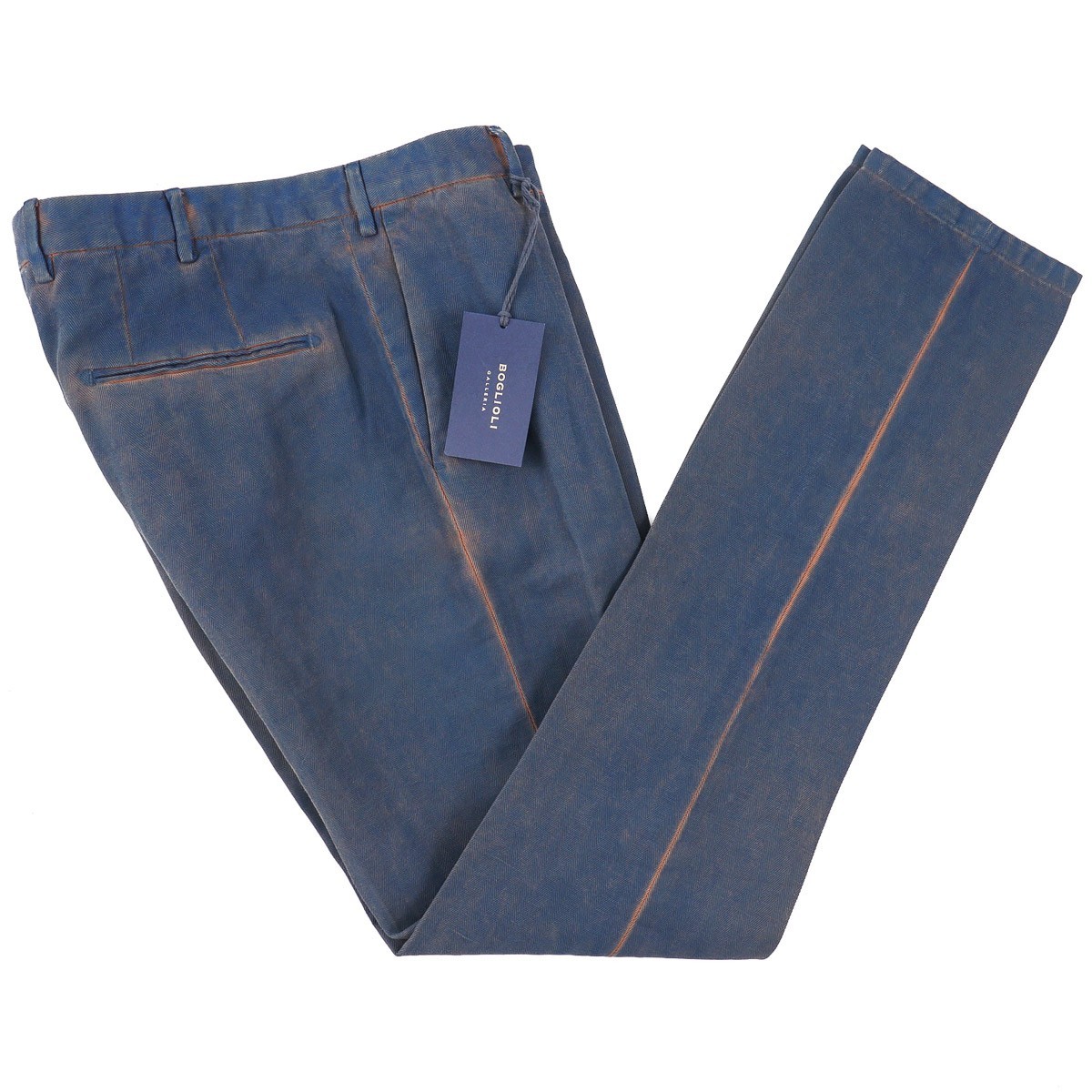 Boglioli Tailored-Fit Overdyed Cotton-Linen Pants Chinos 32 (Eu 48) NWT
