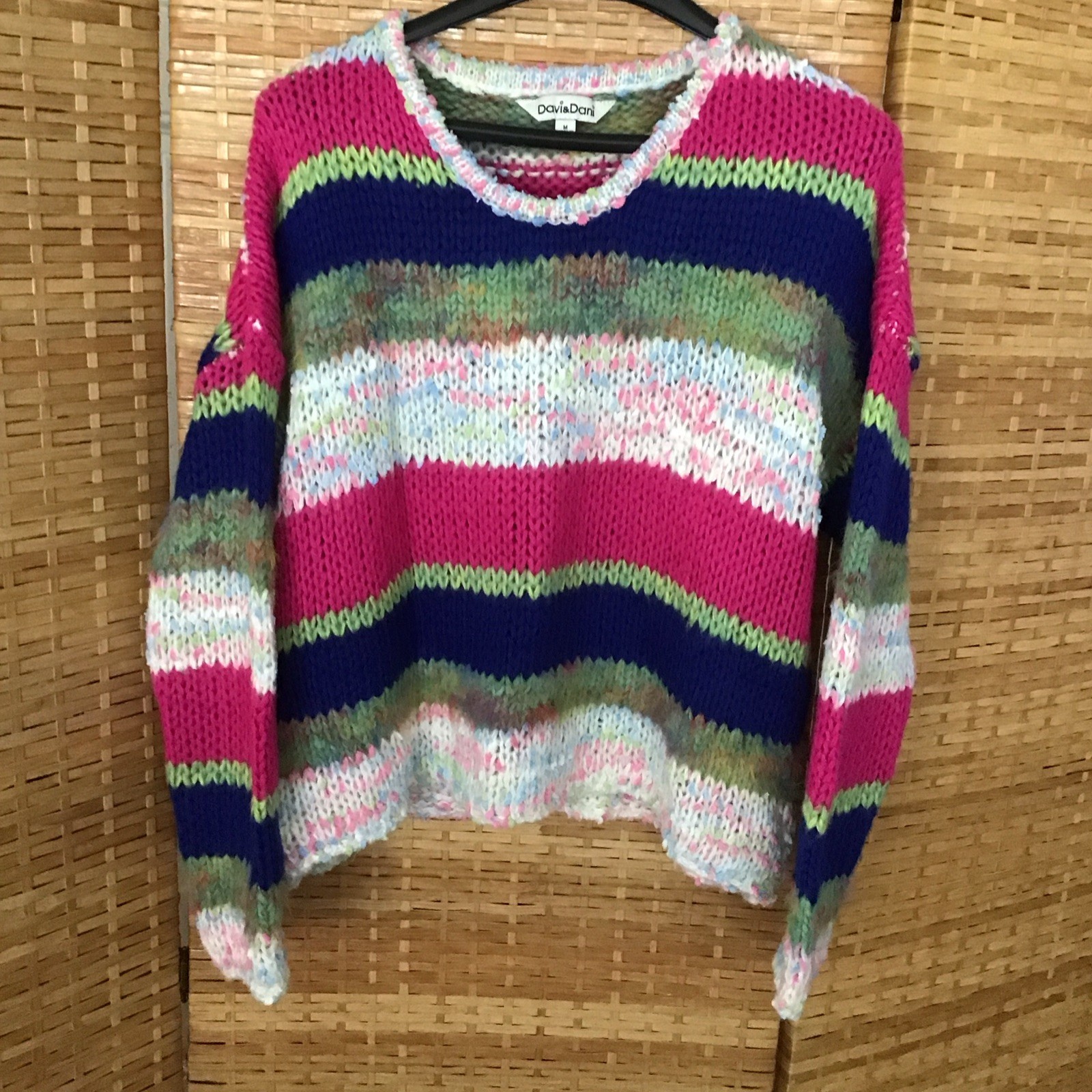 Davi & Dani Women’s S Multicolored Striped Knit Sweater