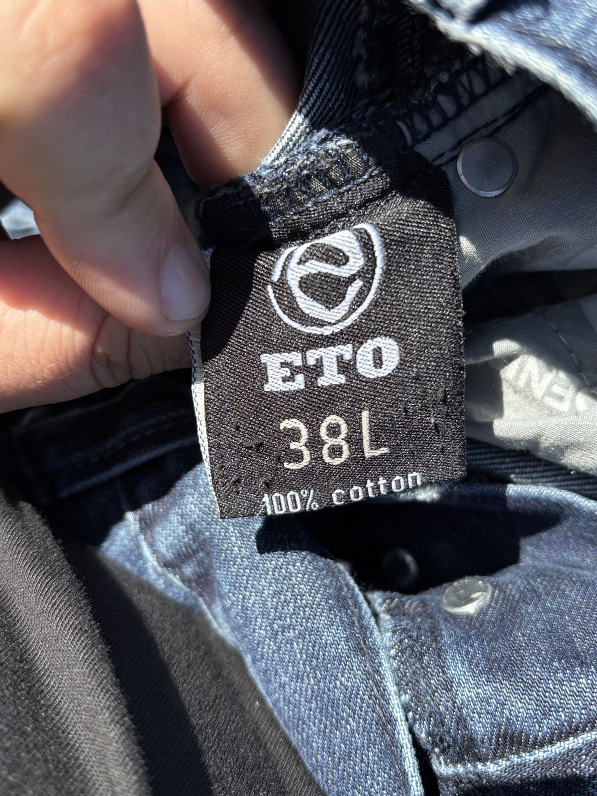 Retro ETO 9901 Mens Jeans 38L Blue Denim Streetwear Utility Cargo Distressed Y2K