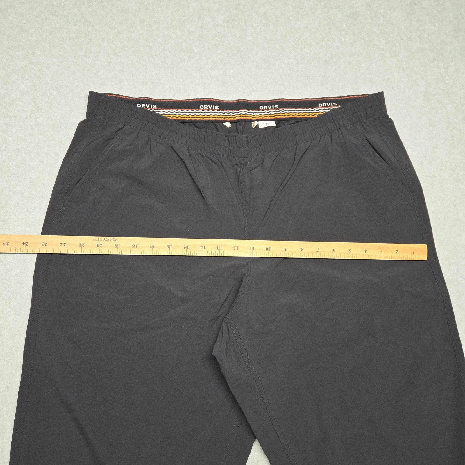 Orvis Jogger Pants Womens 20 Black Elastic Waist Tapered Hiking Fishing Pockets
