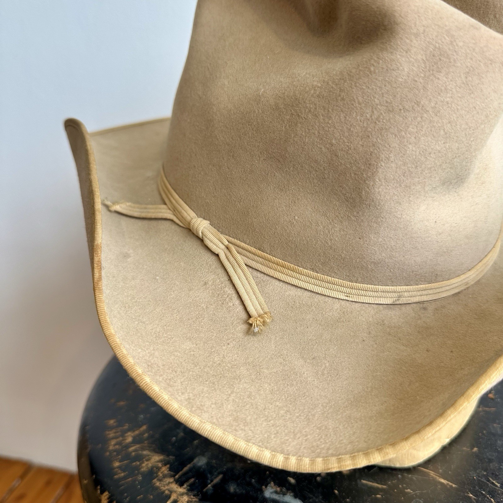 Vintage Plainsman Cowboy Hat Raw Hide Felt Fresno Western Hat