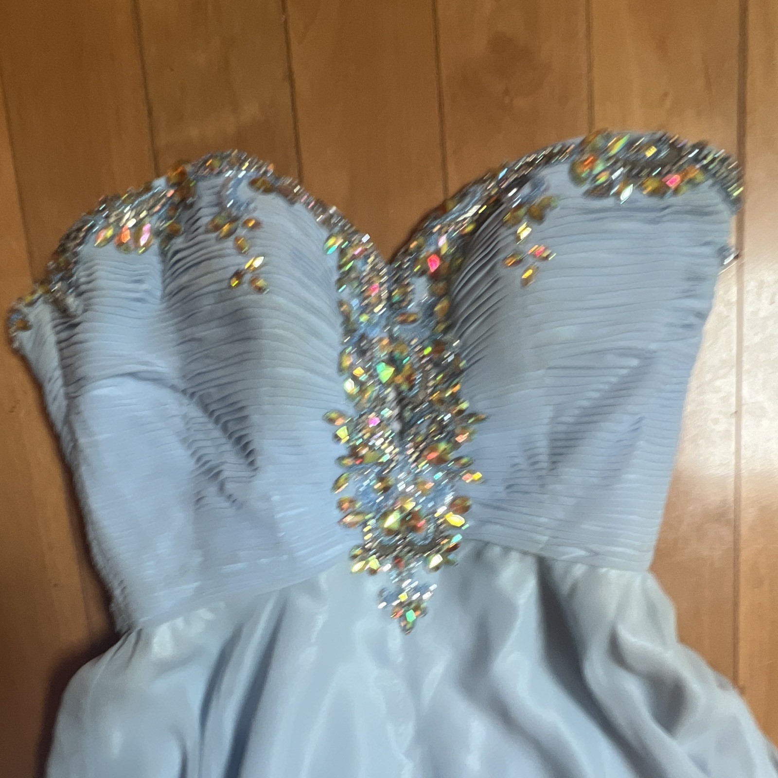Mori Lee by Madeline Gardner Light Blue strapless Prom/Quinceanera Dress Sz 7/8