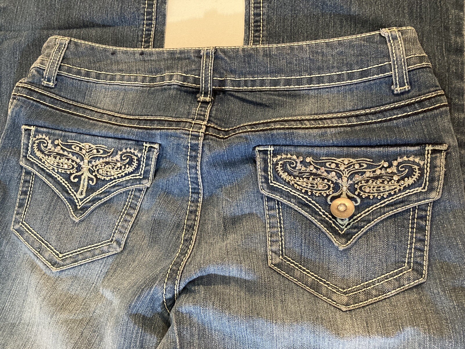 Faded Glory Jeans Size 10 30Wx29L 9” Rise Used Condition Missing Button On Butt
