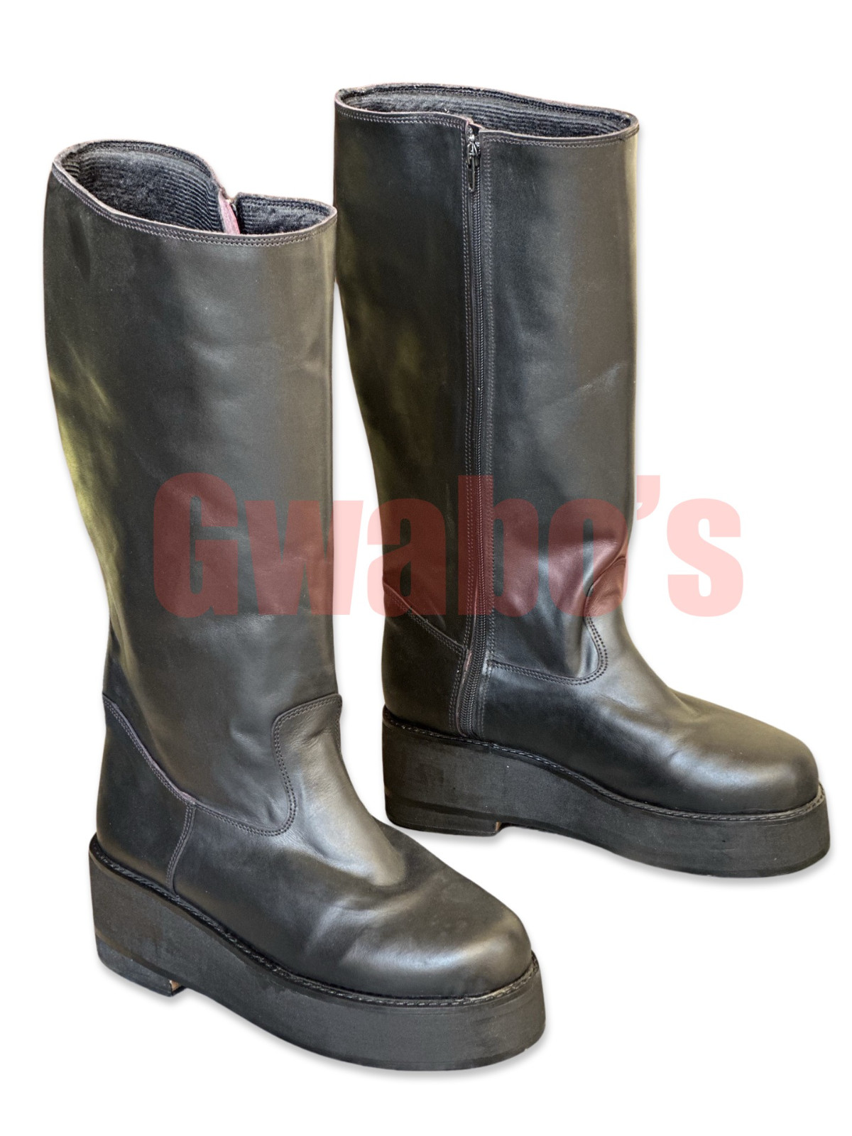 Darth Vader height sole leather cosplay boot 2.5 to 3 inches heel