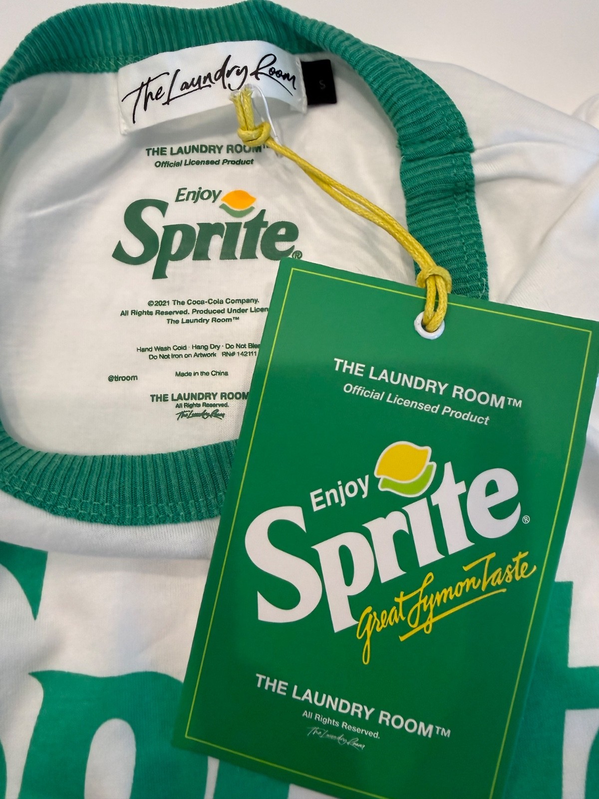 NEW The Laundry Room | Enjoy SPRITE Graphic Vintage Inspired RINGER T-shirt | S