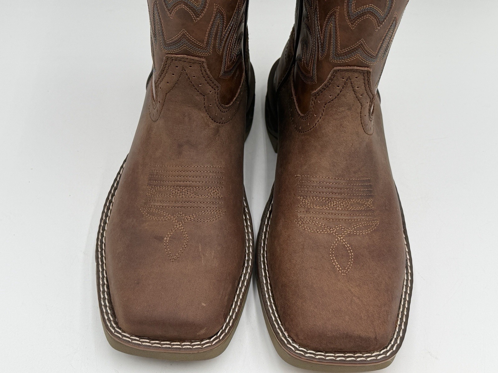 NEW PHANTOM RIDER SZ 9.5 D 11″ Roper Pull On Work Boots Square Toe in BROWN